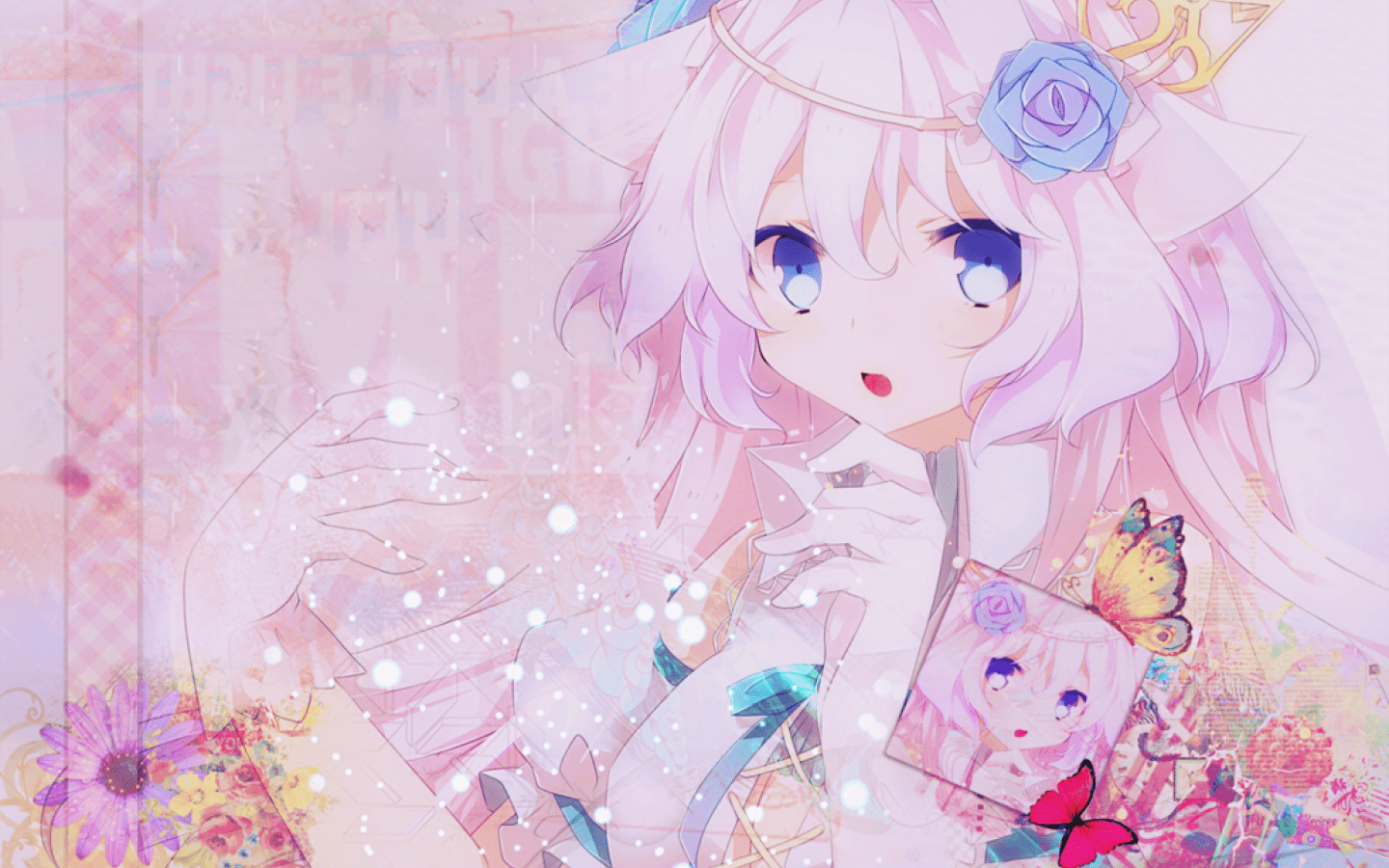1440x900 Anime Girl Unicorn Wallpaper