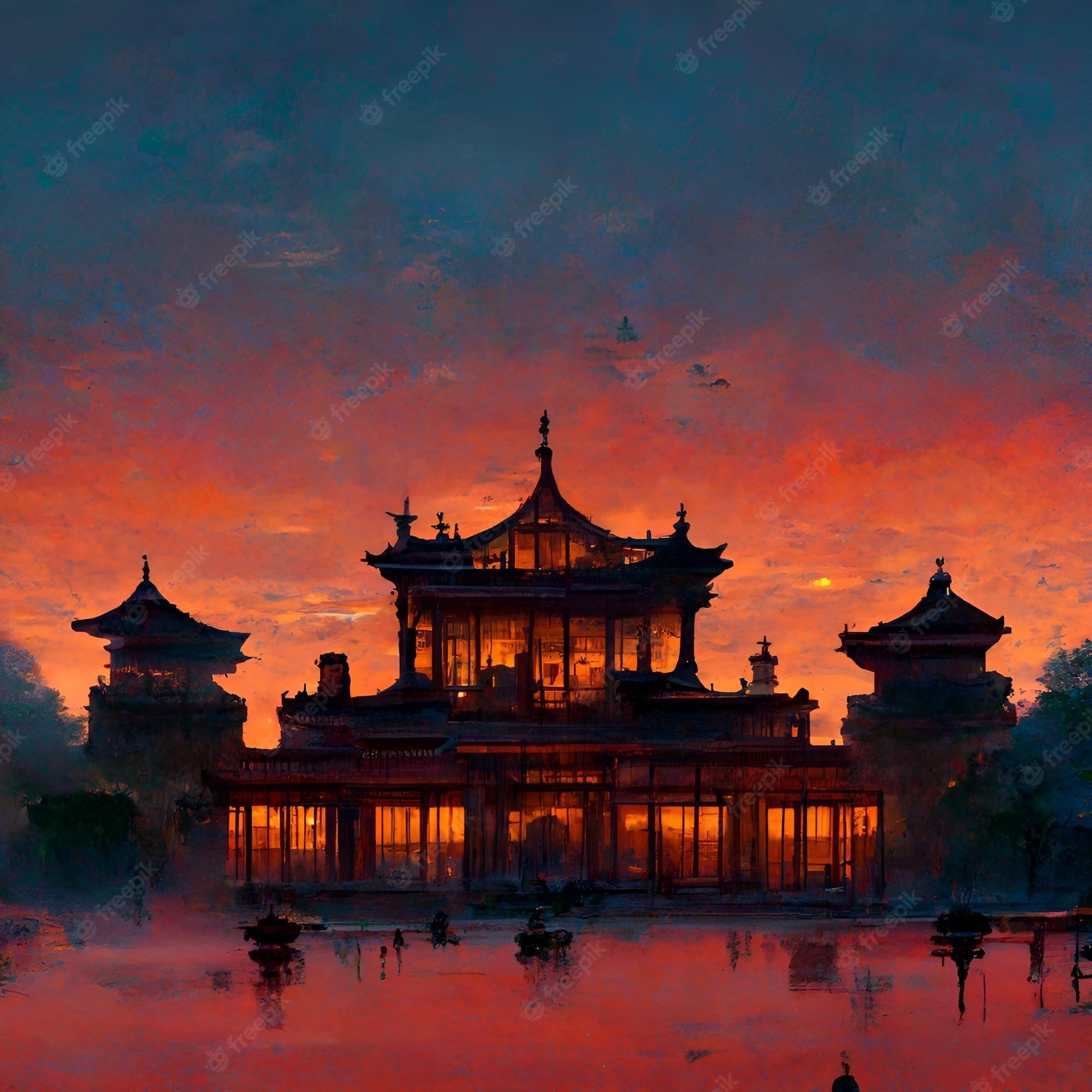 2000x2000 Premium Photo. Chinese palace architecture culture building