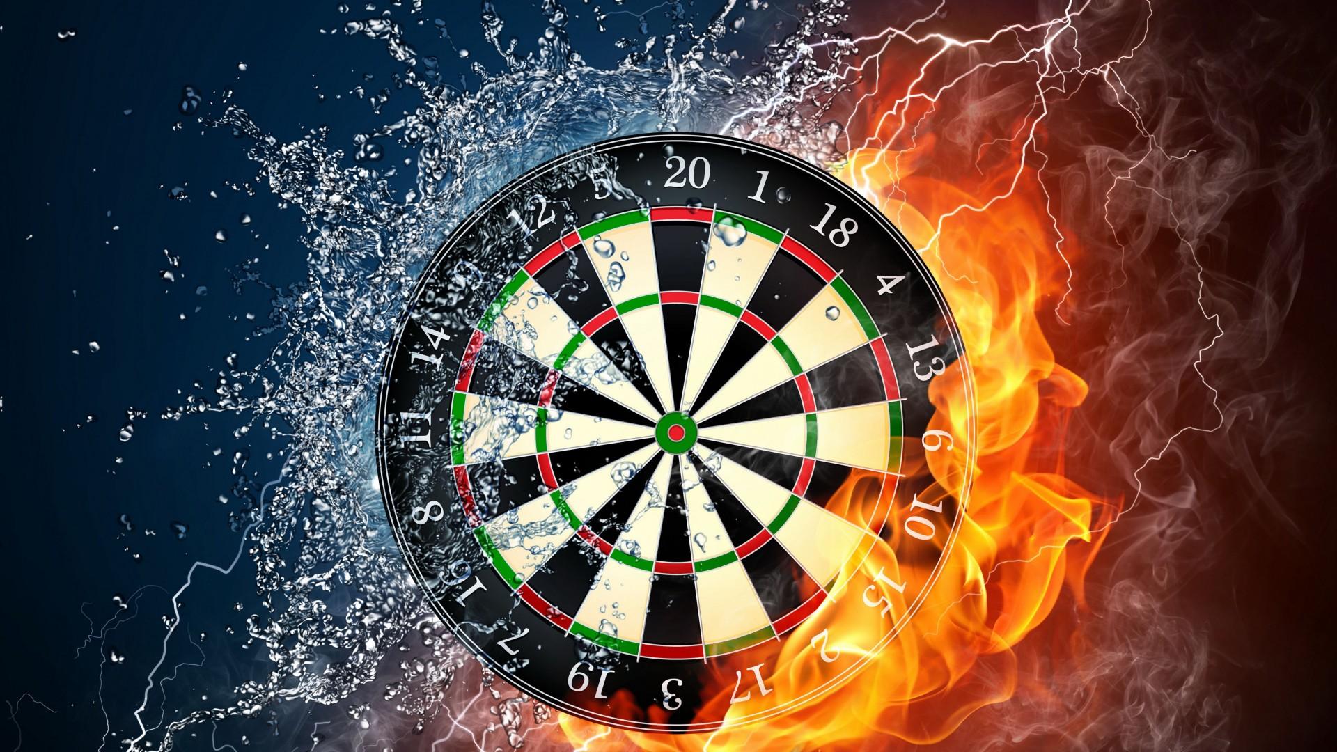 1920x1080 Wallpaper darts, 4k, 5k wallpaper, HD, wheel, target, fire, water, OS