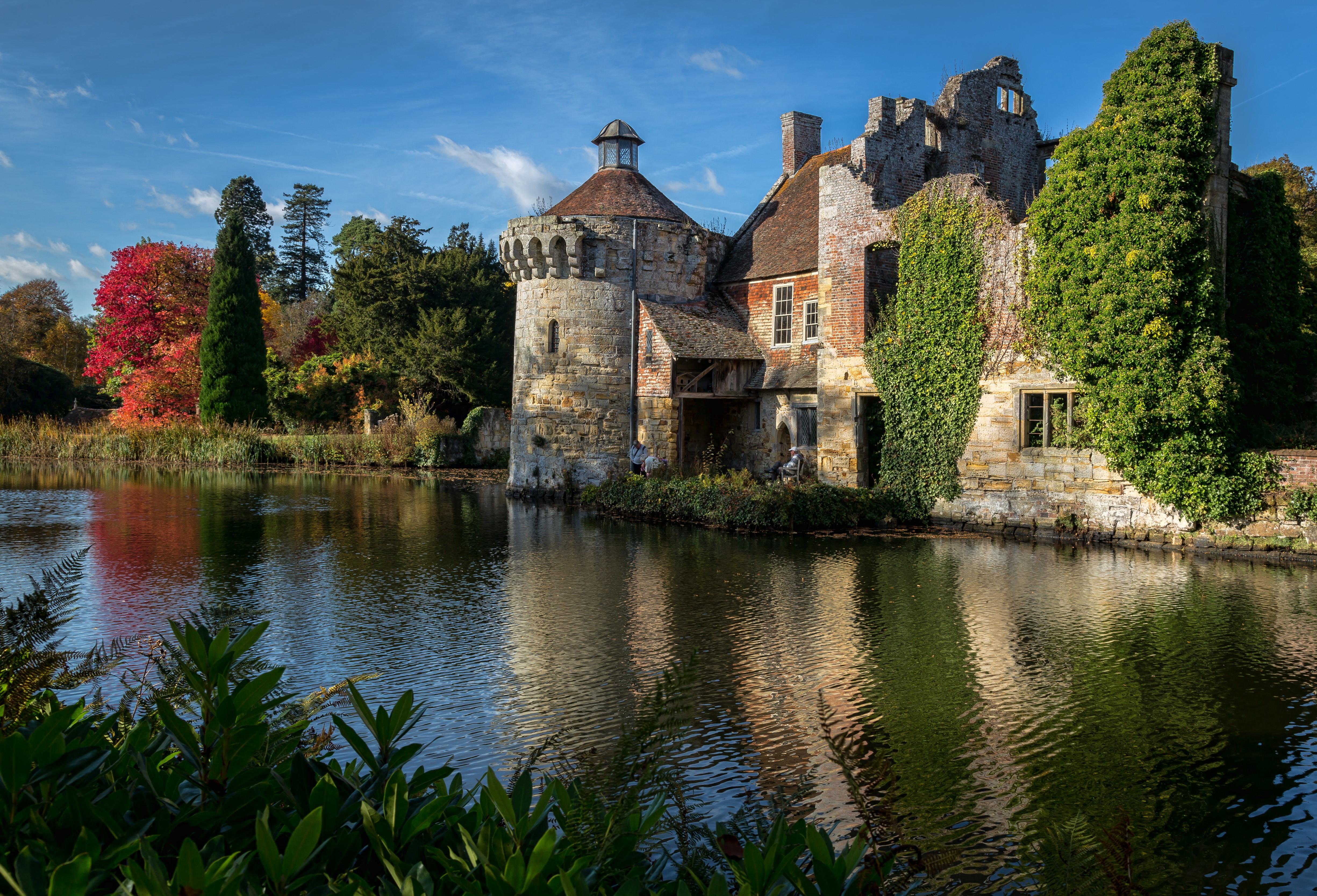 4900x3335 4K, Scotney Castle, England, Castles, Pond Gallery HD Wallpaper