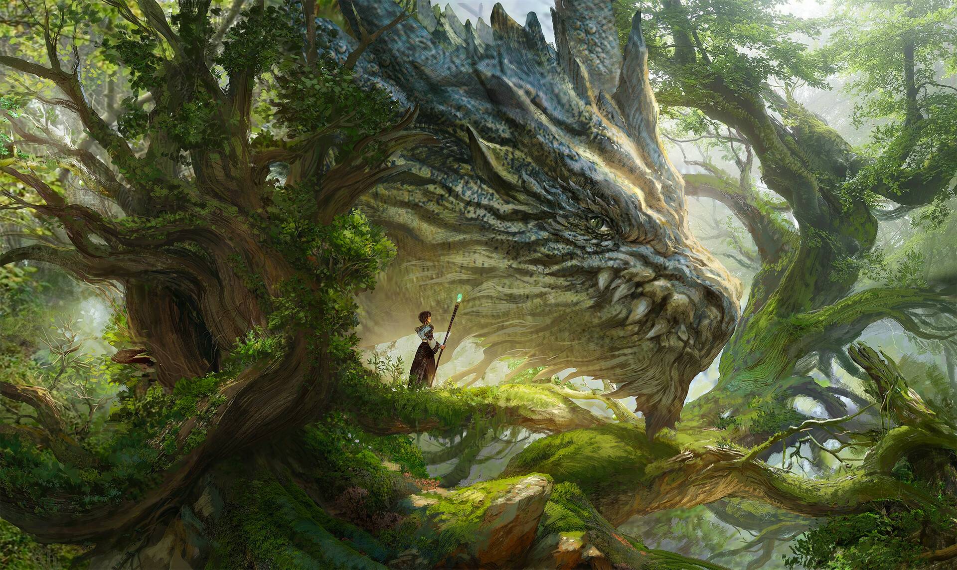 1920x1144 Fantasy Forest Dragon HD Wallpaper, HD Fantasy 4K Wallpaper, Image and Background