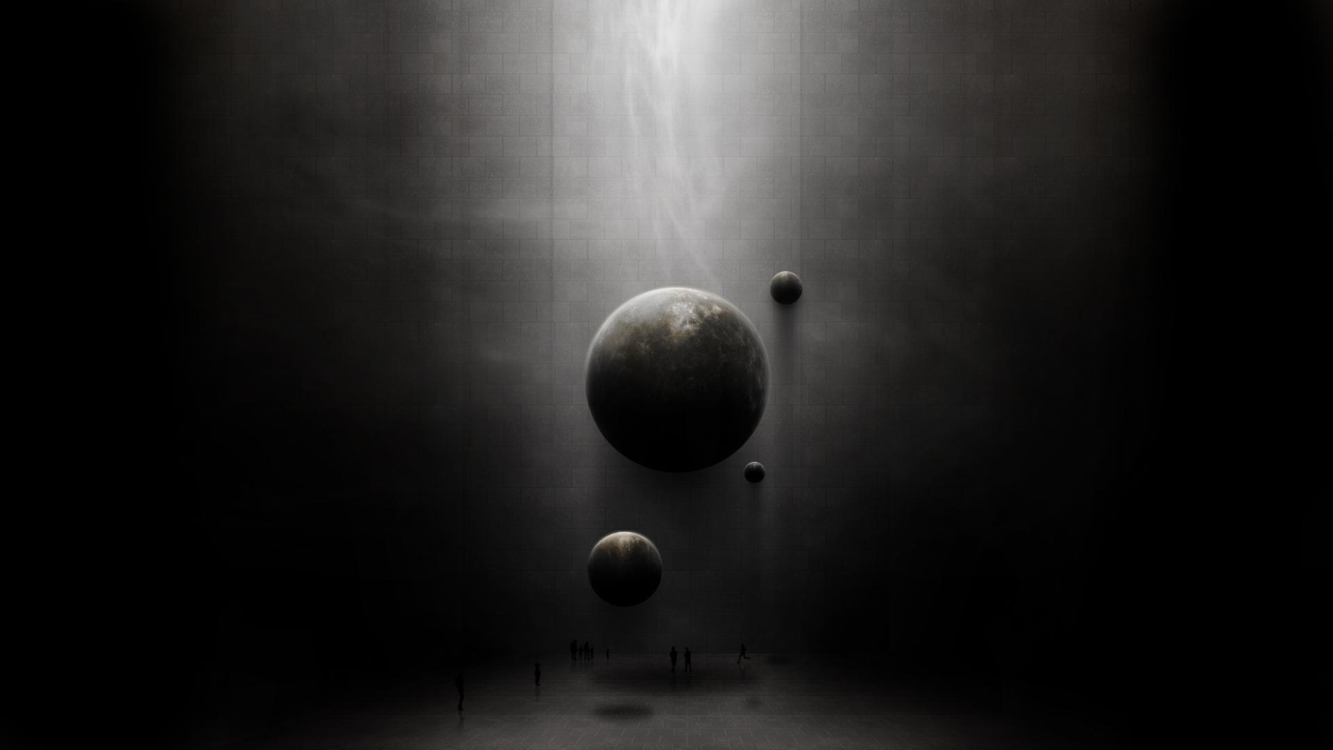 1920x1080 surreal, people, dark, planet Gallery HD Wallpaper