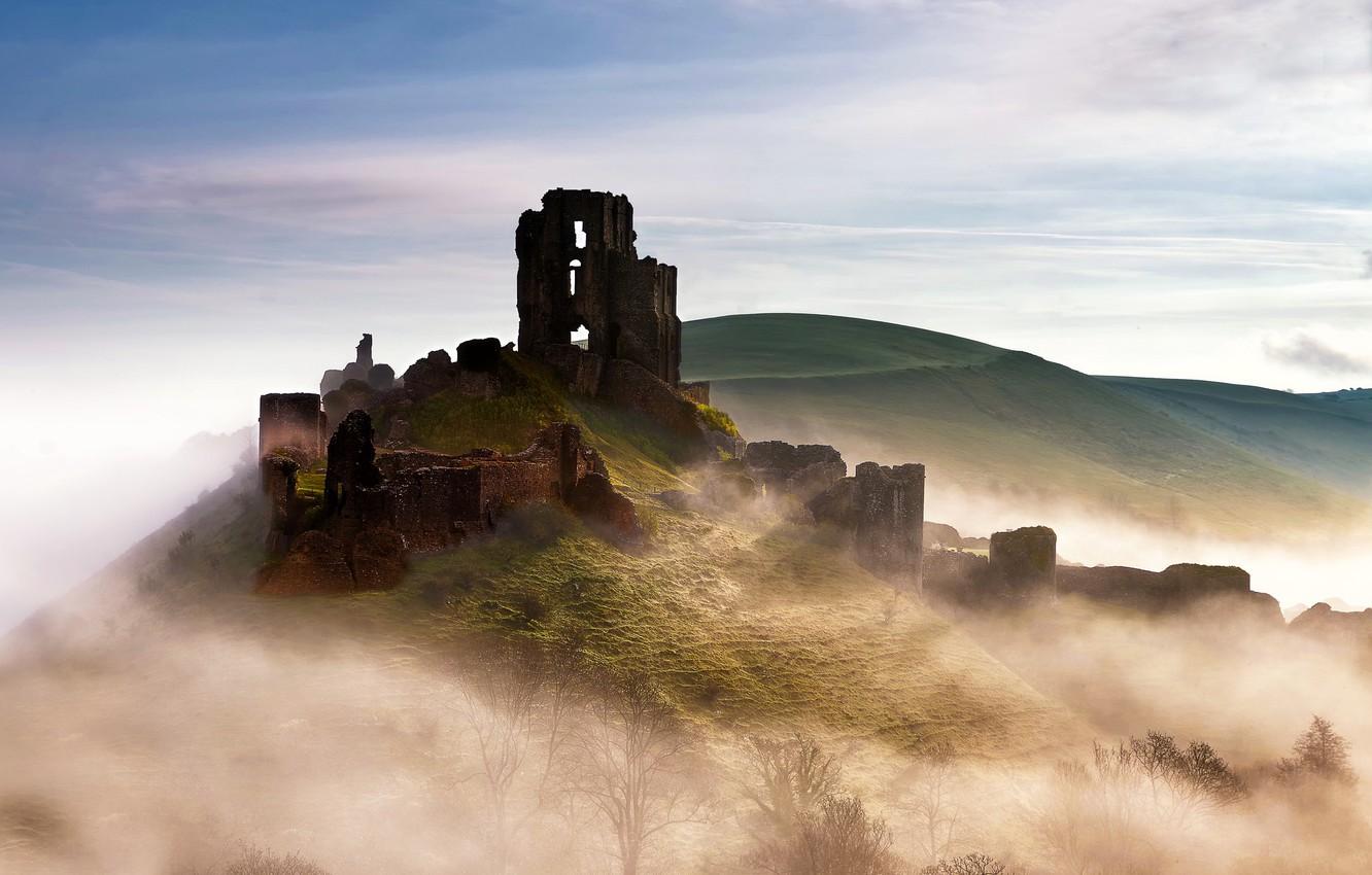 1332x850 Wallpaper England, United Kingdom, Corfe Castle, Purbeck District image for desktop, section пейзажи