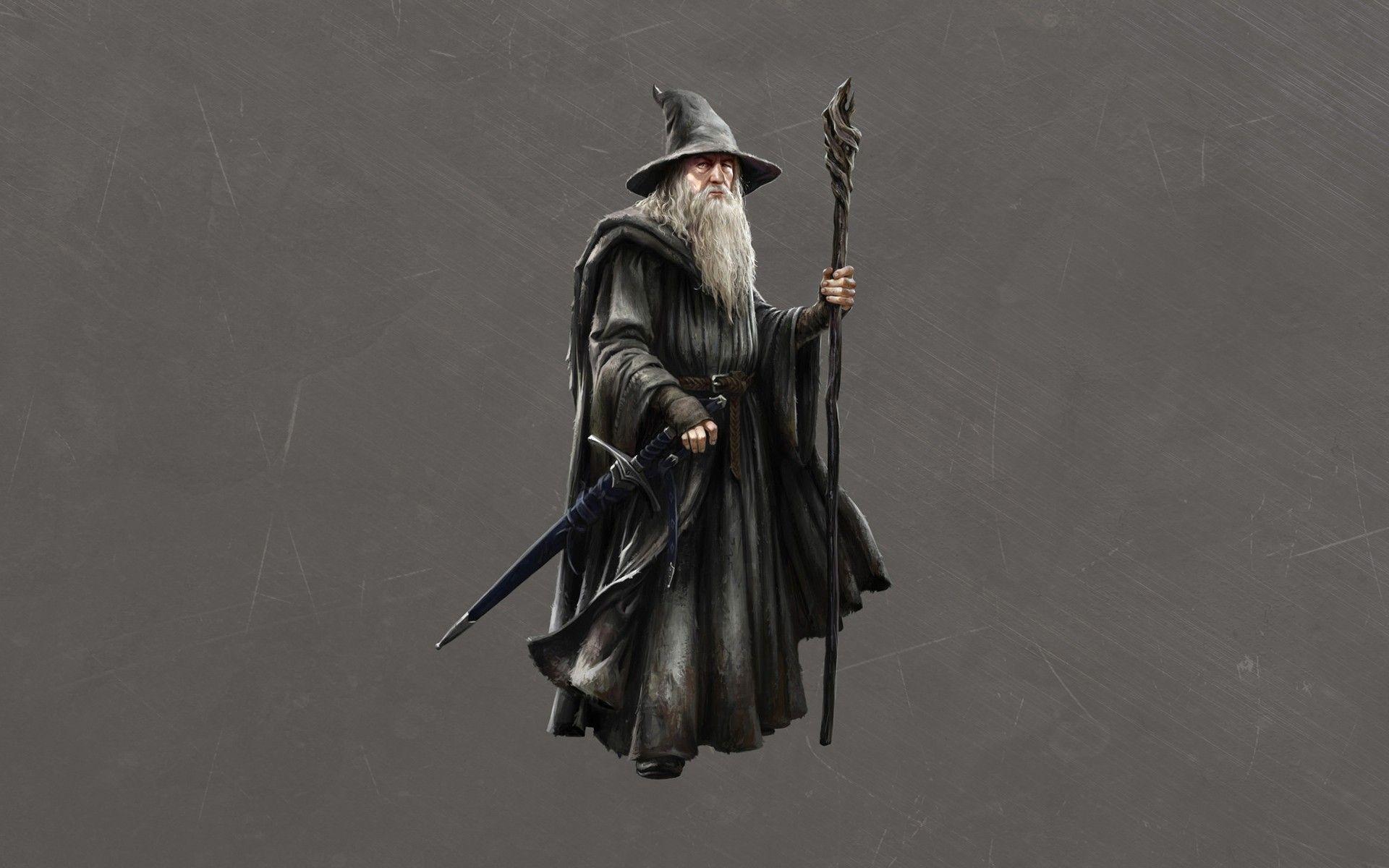 1920x1200 Hobbit concept art simple background gandalf grey wallpaper