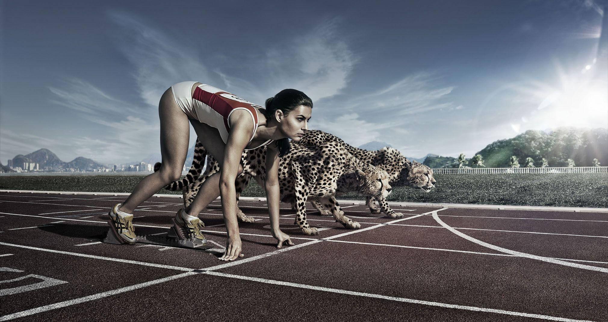 2020x1070 Download Race Woman Leopards HD Sports Wallpaper
