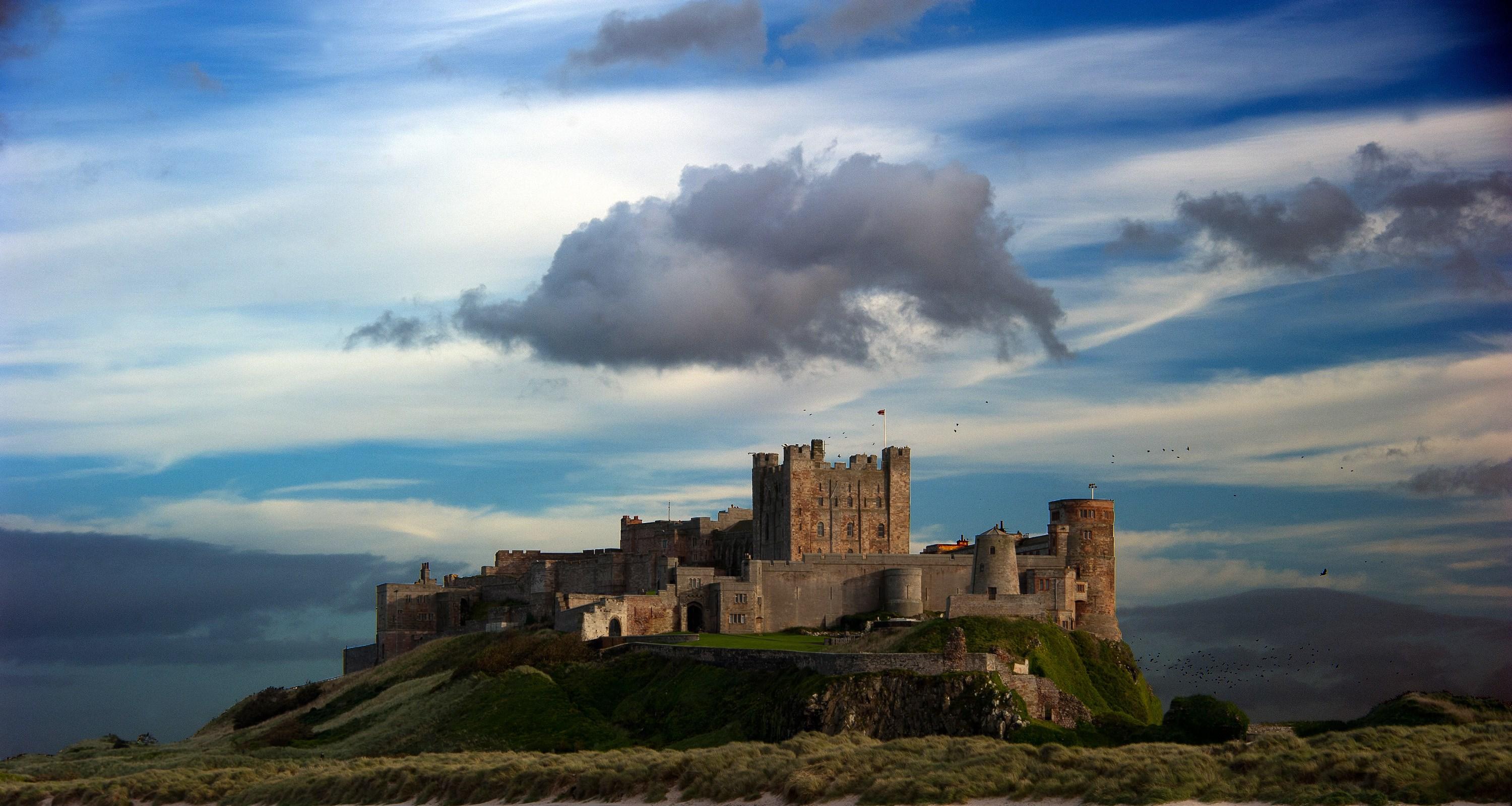 3000x1600 bamburgh castle HD wallpaper, background