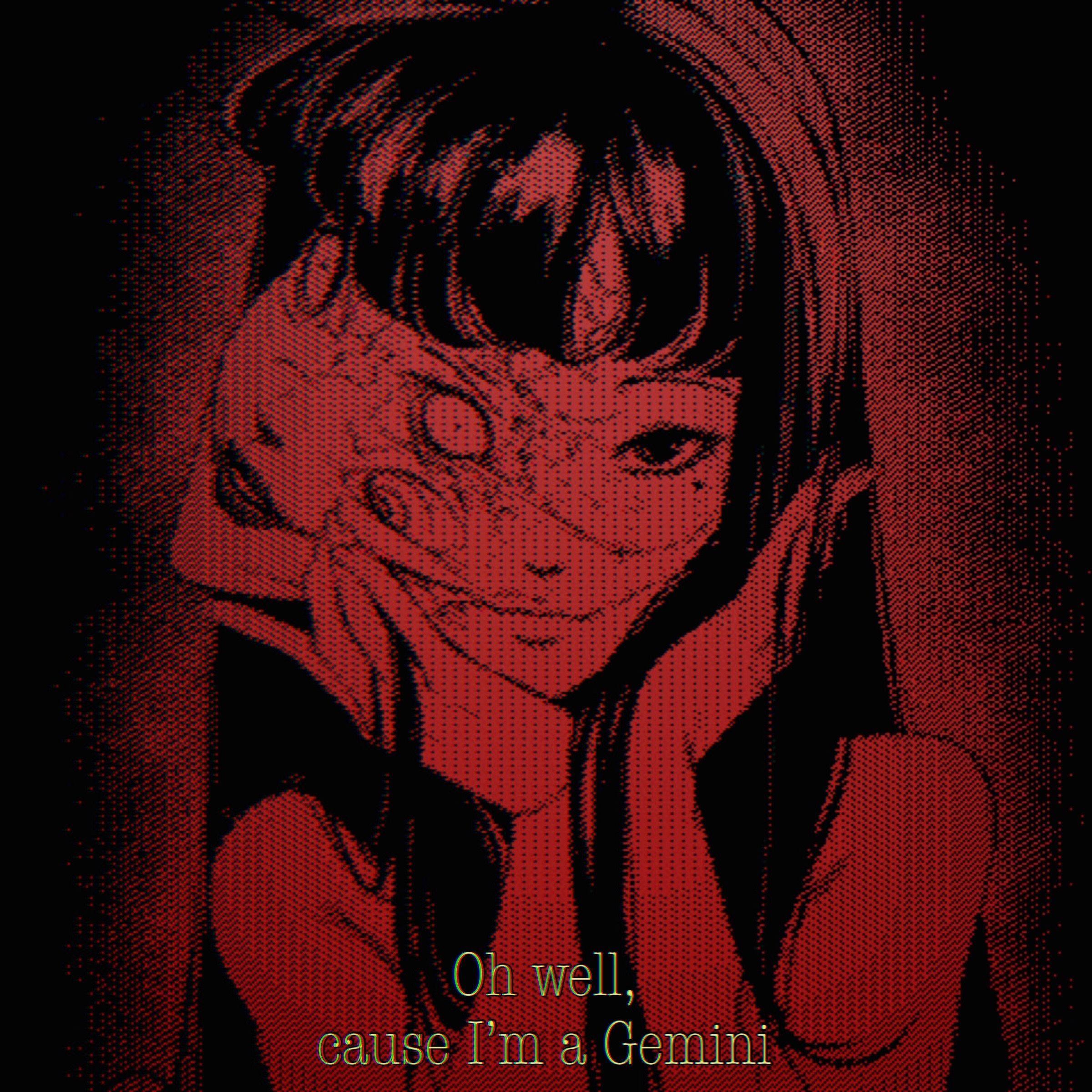 2400x2400 Download Gemini Anime Girl Grunge Pfp Wallpaper