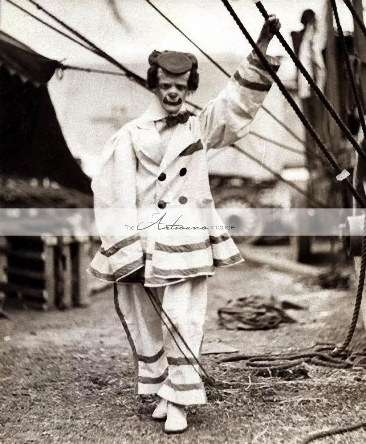 1200x1457 Creepy Scary Circus Clown Vintage Antique Photograph Digital