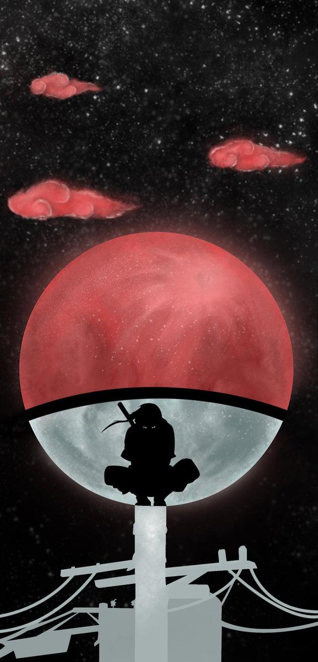 640x1332 itachi fan art i made for my phone wallpaper, first time sharing, hope you guys like it
