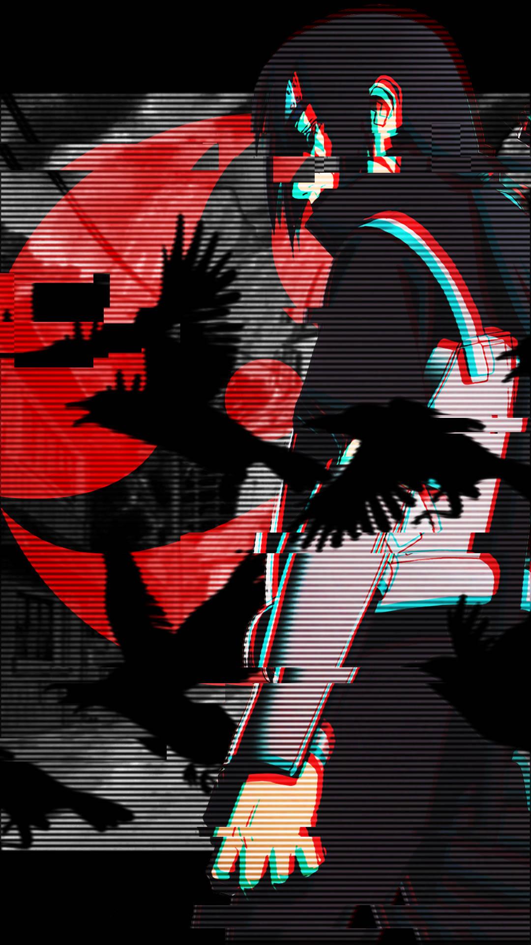 1080x1920 Download Itachi Phone Glitch Design Wallpaper