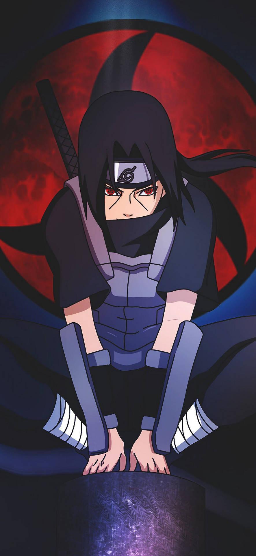 886x1920 Download Itachi Phone In Purple Wallpaper