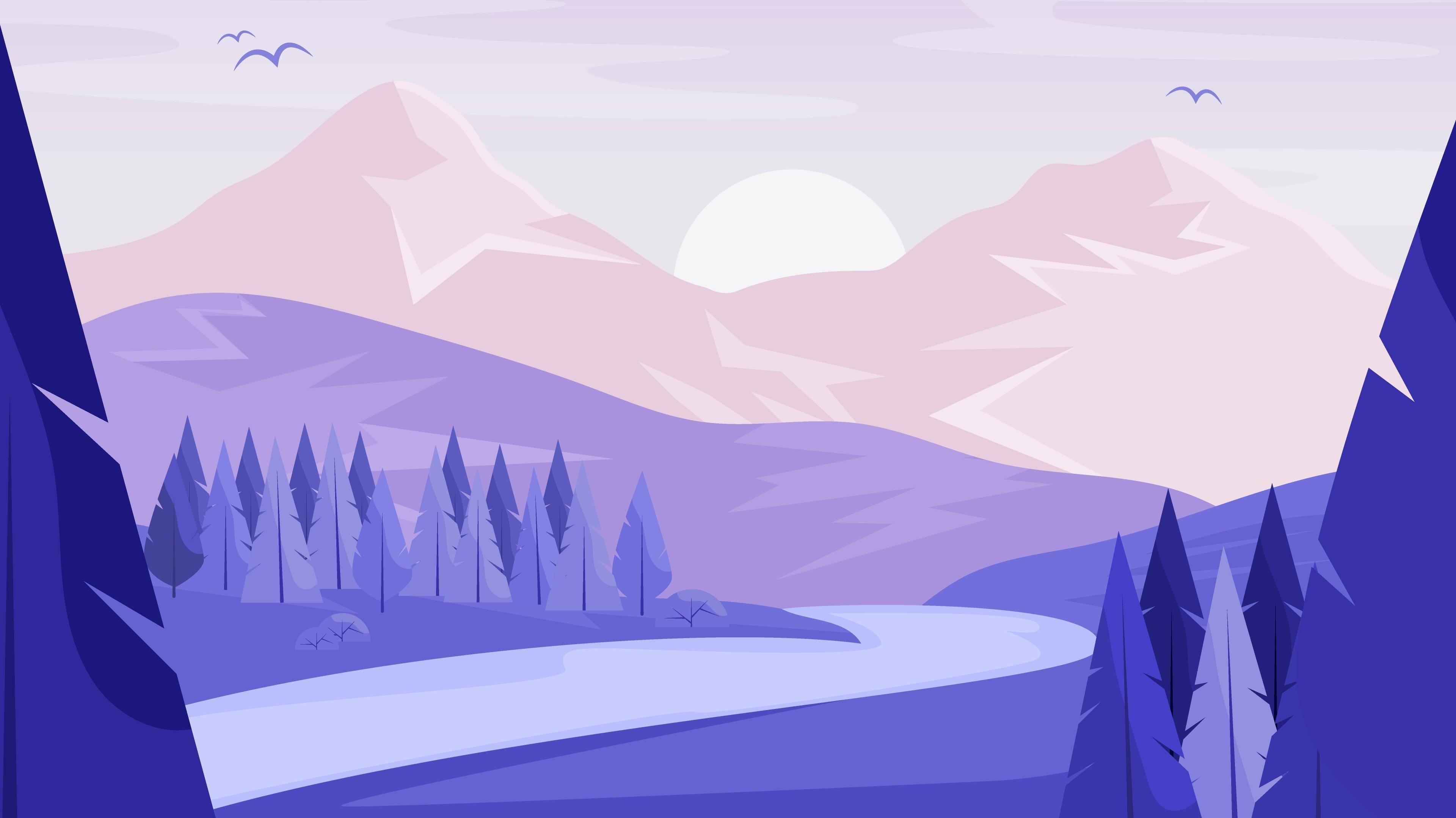 3840x2160 Minimal Landscape. Minimalist landscape, Desktop wallpaper, Cool wallpaper cartoon