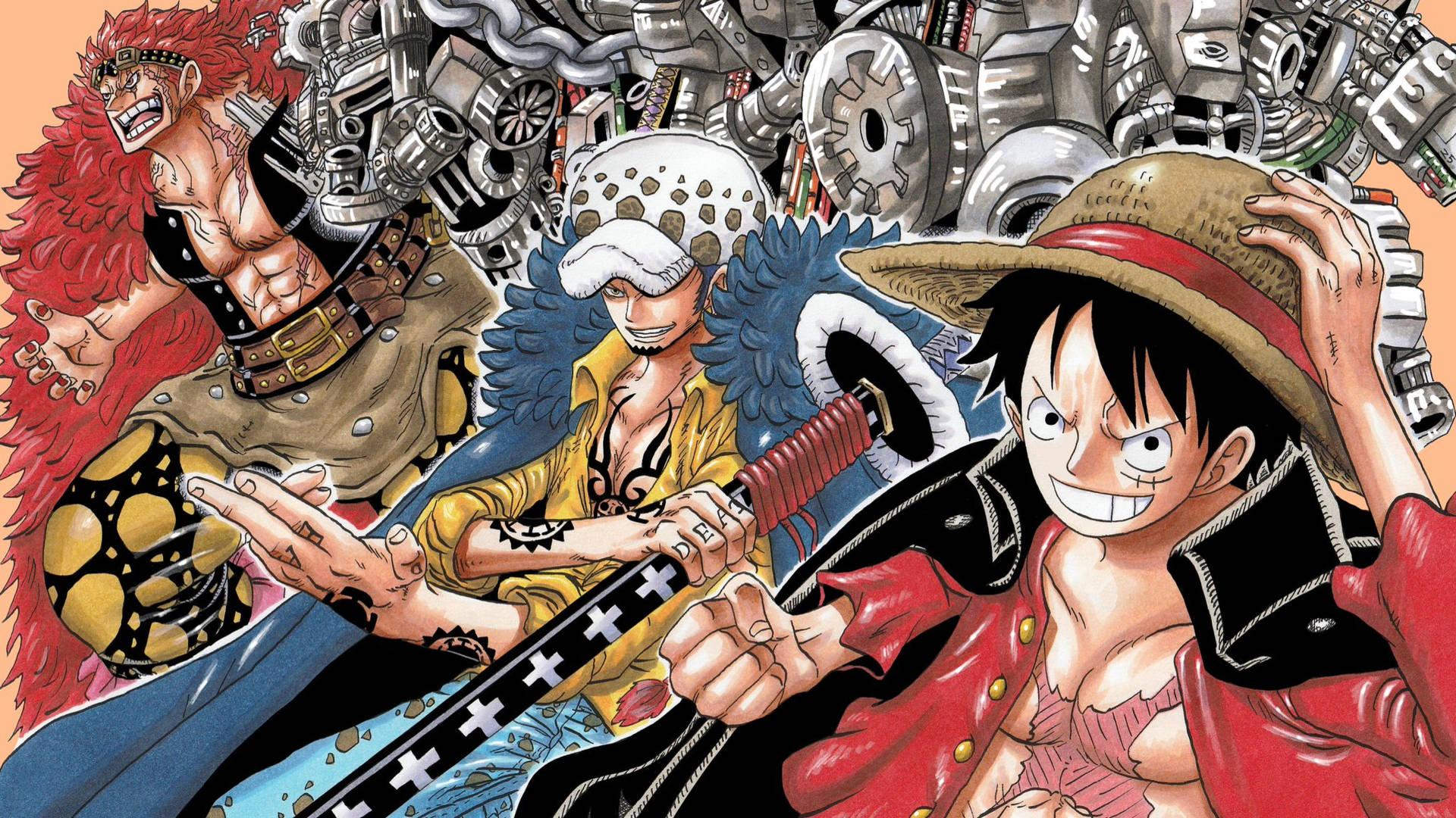 1920x1080 Download Eustass Kid With Rivals Luffy And Law Wallpaper