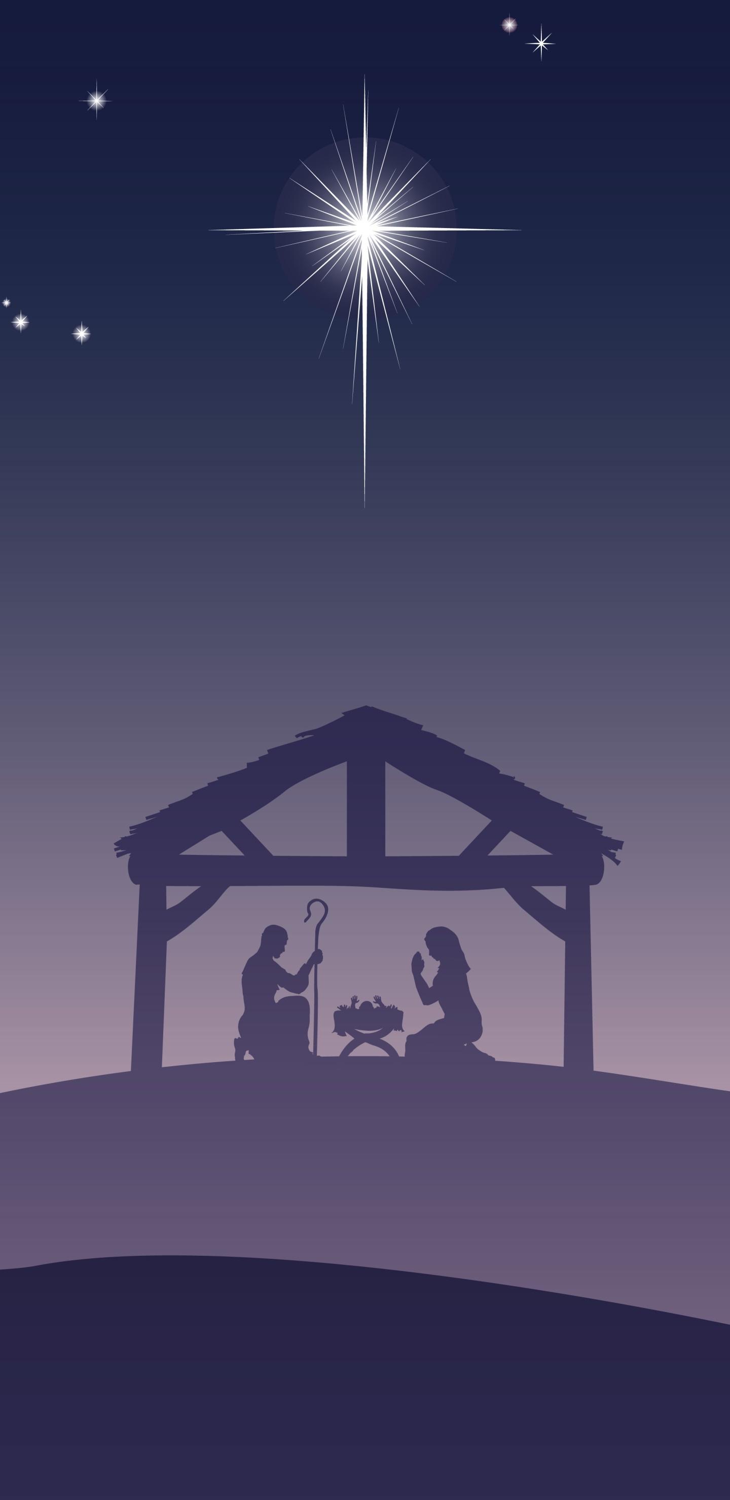 1440x2960 Wallpaper / Holiday Christmas Phone Wallpaper, The Three Wise Men, Mary (Mother Of Jesus), Night, Jesus, Stars, 1440x2960 free download