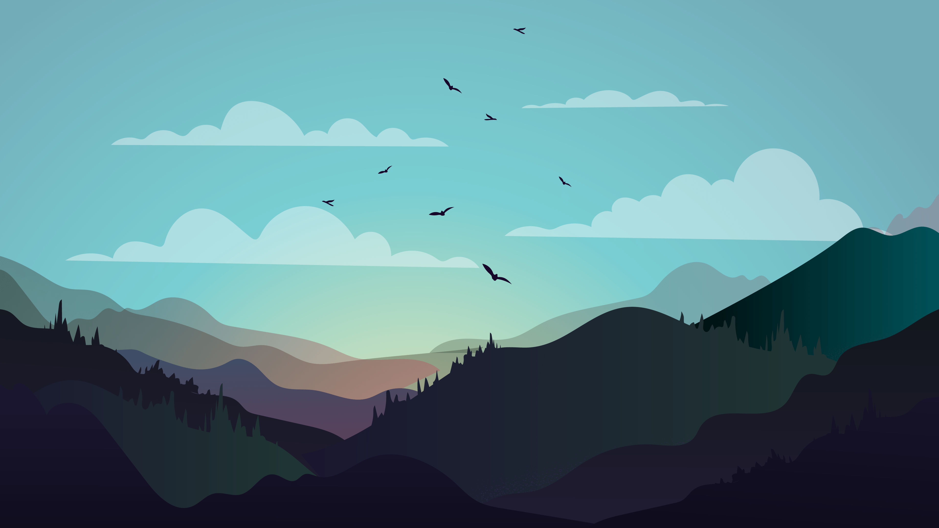3840x2160 Minimal landscape sunset