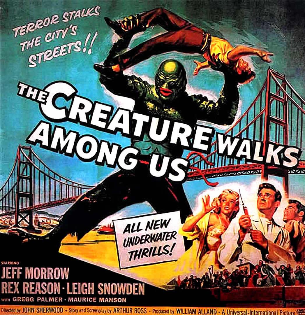 1047x1080 THE CREATURE WALKS AMONG US B Movie Posters