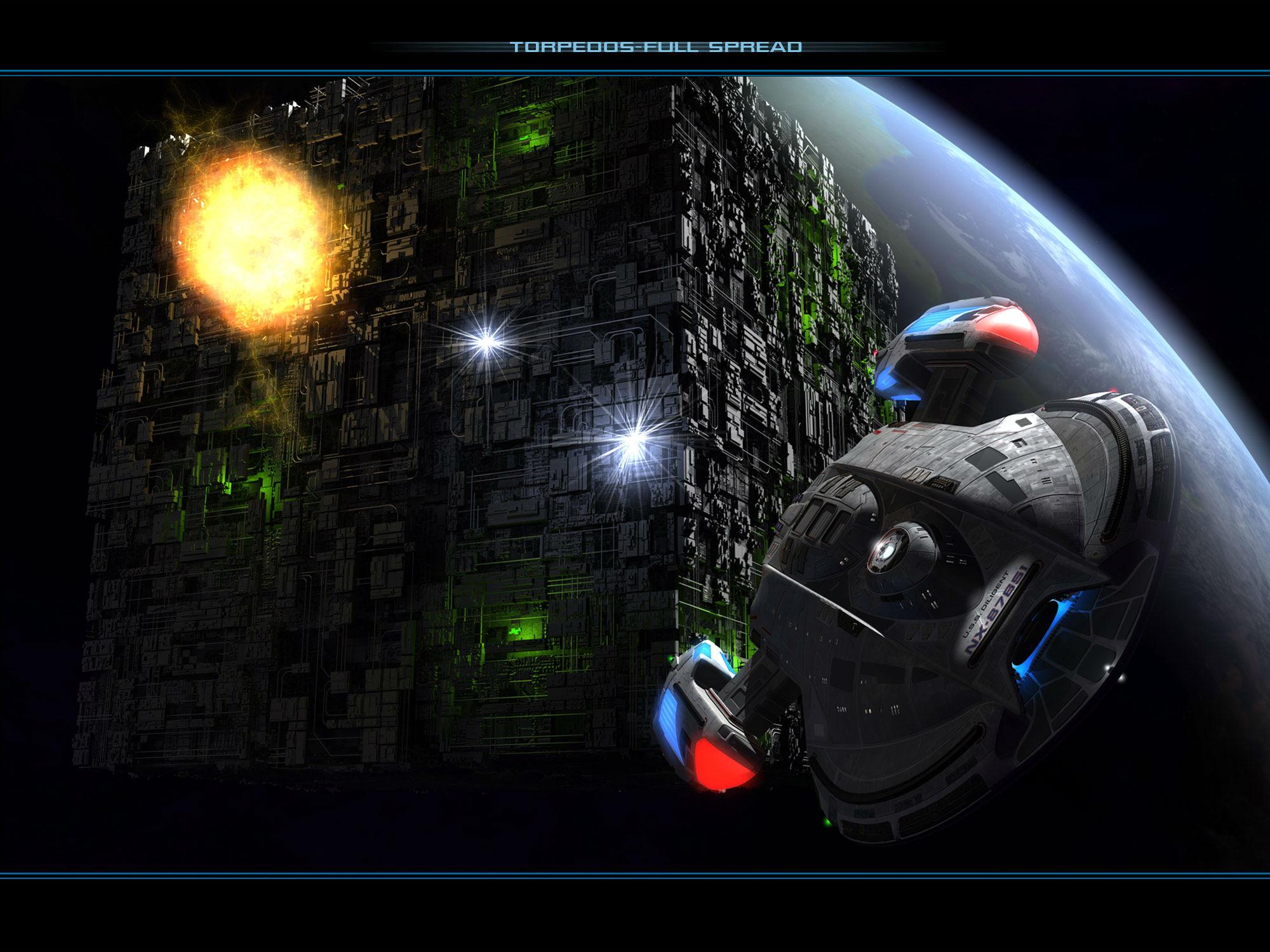 2000x1500 starship, Spaceship, Star, Trek, Borg, Sci, Fi, Movies, Video, Games, Battle, Spacecraft Wallpaper HD / Desktop and Mobile Background