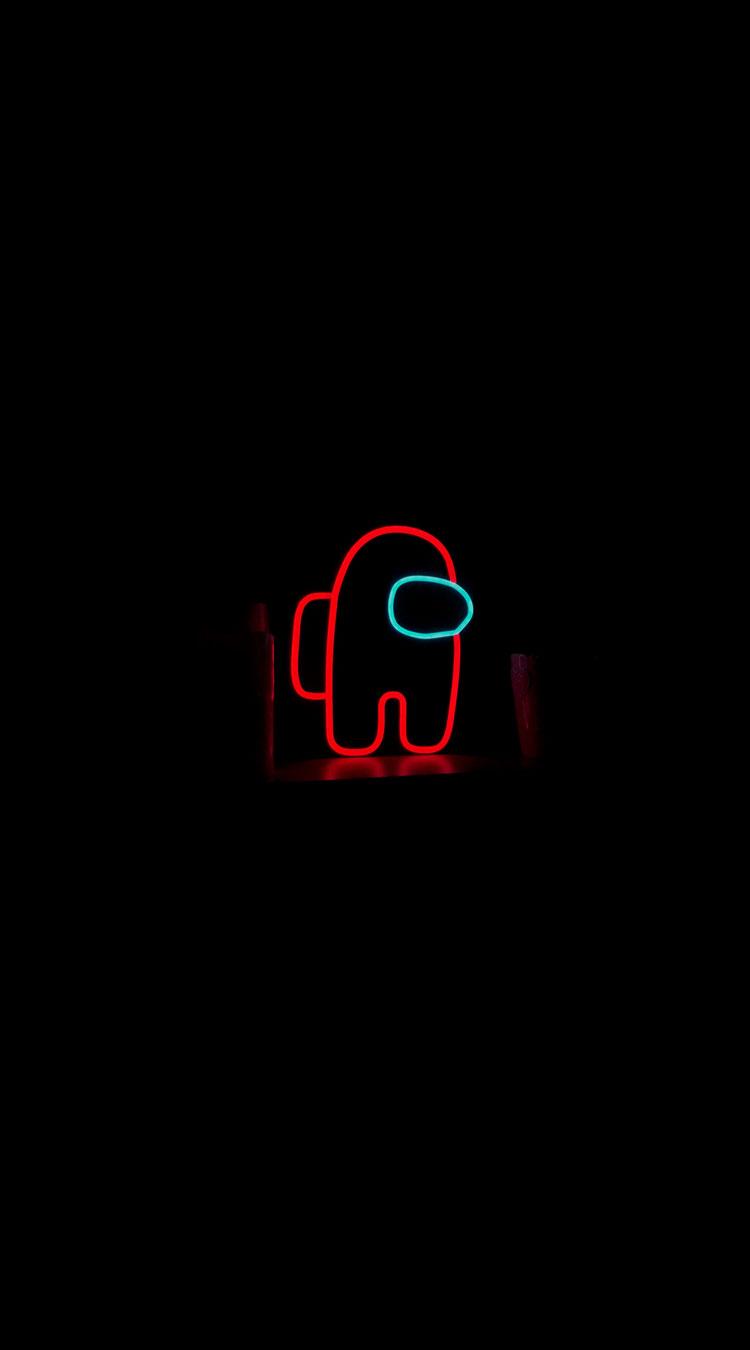 750x1350 Neon Among Us Wallpaper Photo iPhone Wallpaper