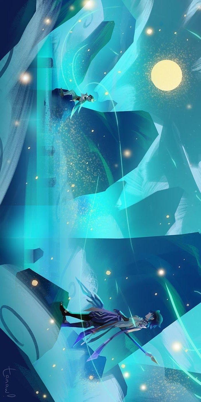 700x1400 XIAO & VENTI. Фоновые рисунки, Обои для рабочего стола компьютера, Пингвинье искусство