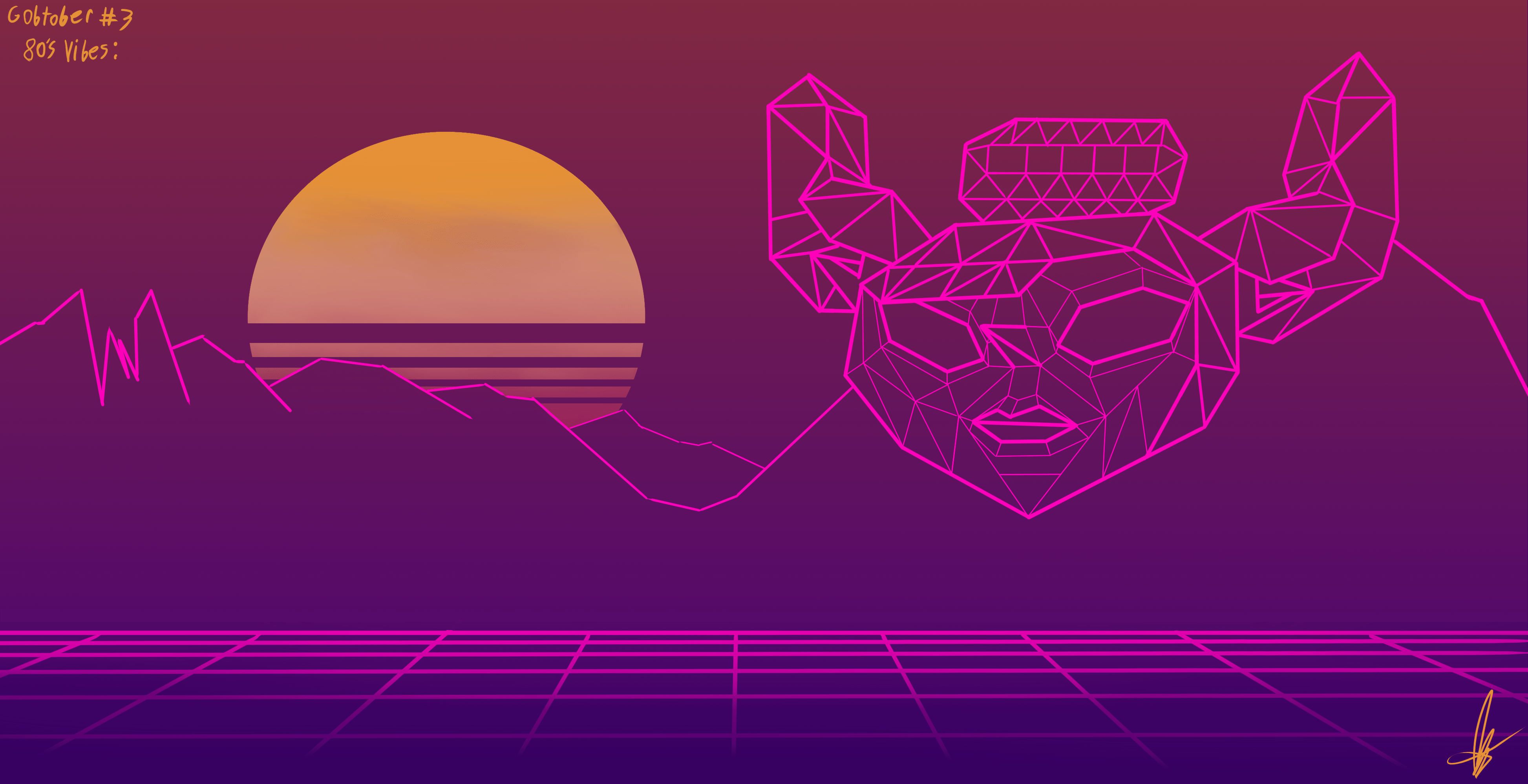 3892x1998 Gobtober 80's vibes by TheClassyViking on Newgrounds