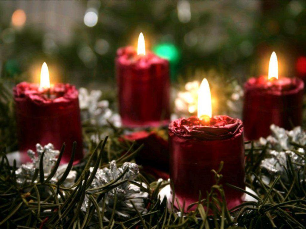 1024x768 Christmas Candles Wallpaper High Quality