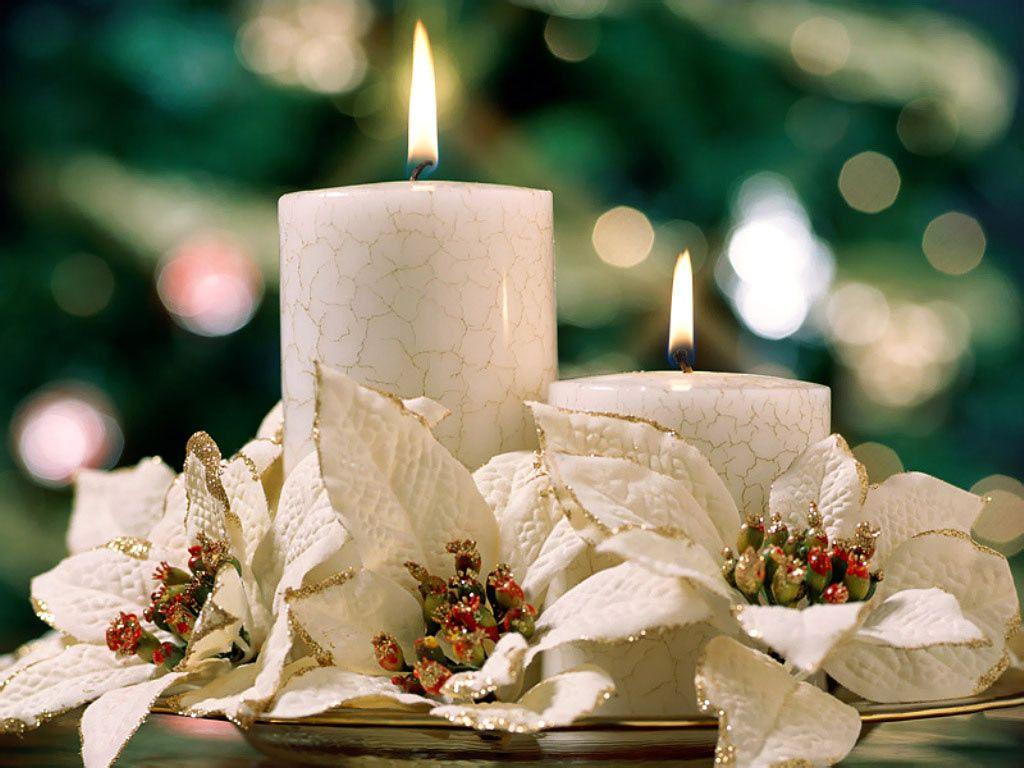1024x768 Merry Christmas Candle Wallpaper