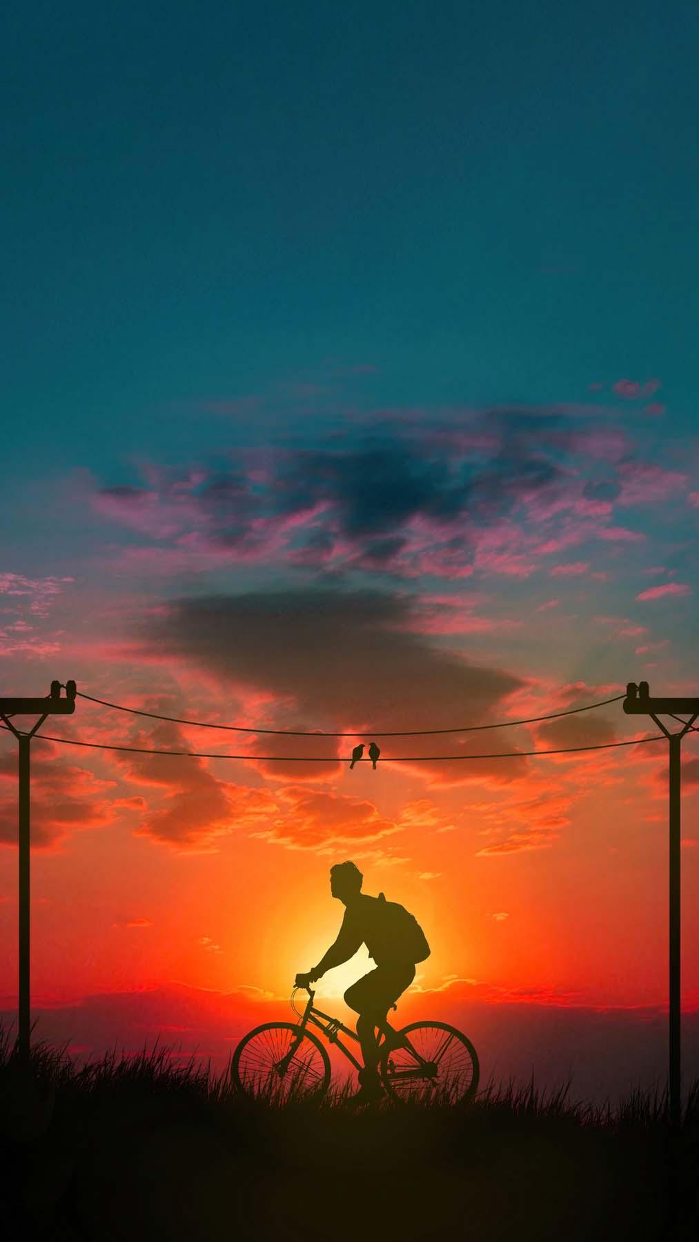 1013x1800 Morning Bicycle Ride IPhone Wallpaper HD Wallpaper : iPhone Wallpaper