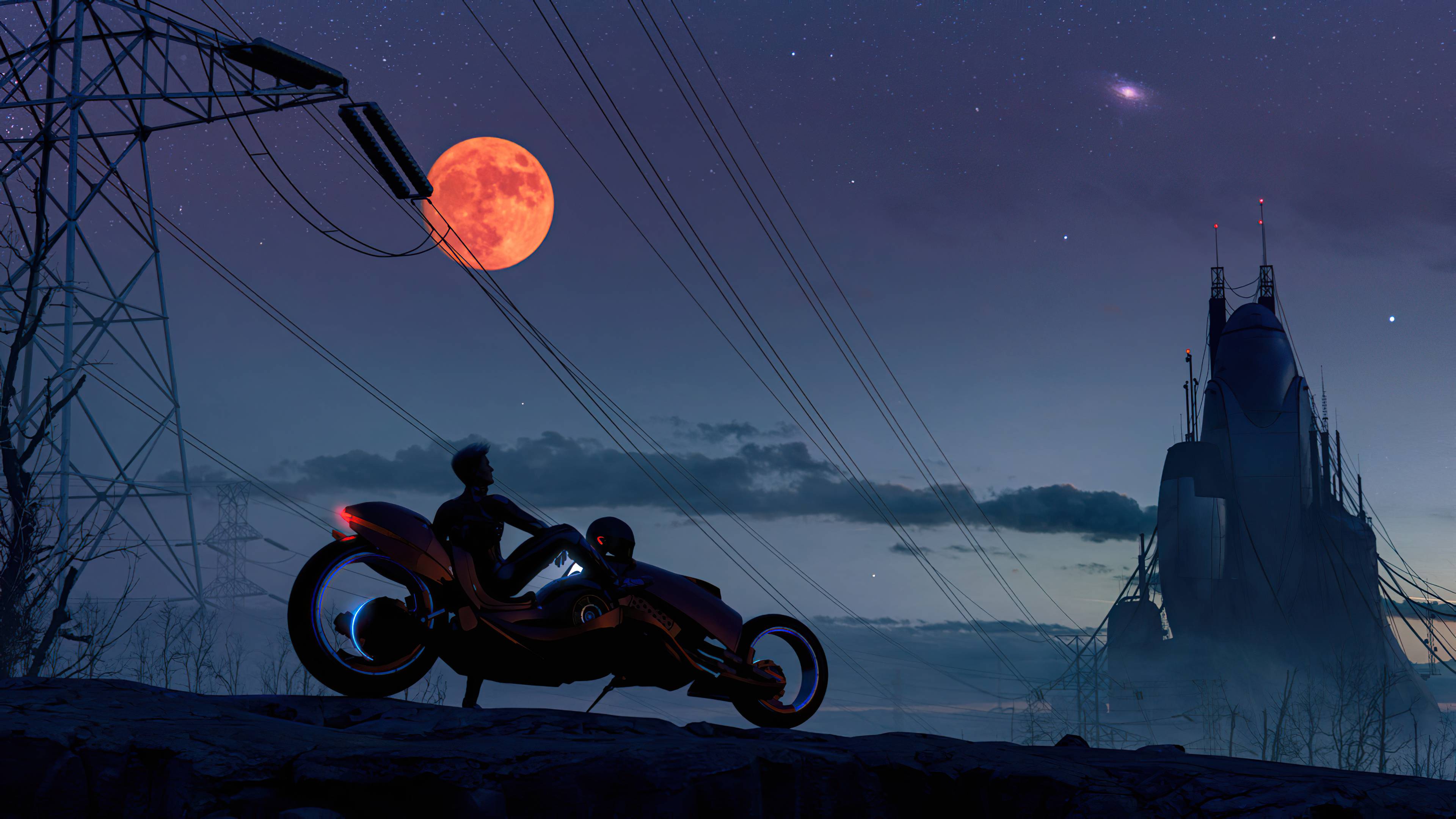 3840x2160 Cyber Bike Alone In City 4k, HD Artist, 4k Wallpaper, Image, Background, Photo and Picture
