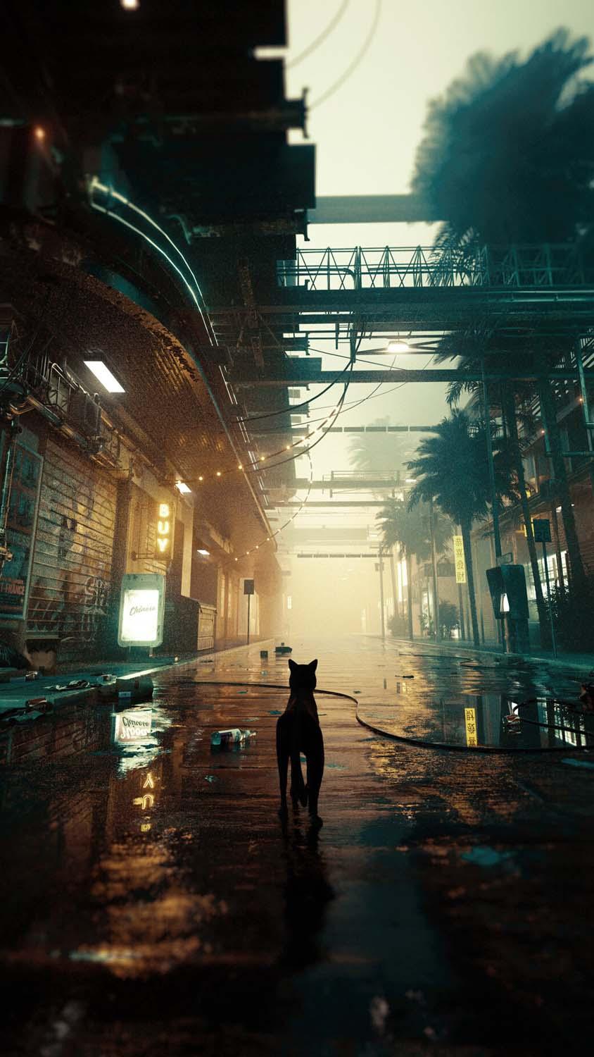 844x1500 Future City Alone Cat IPhone Wallpaper HD Wallpaper : iPhone Wallpaper