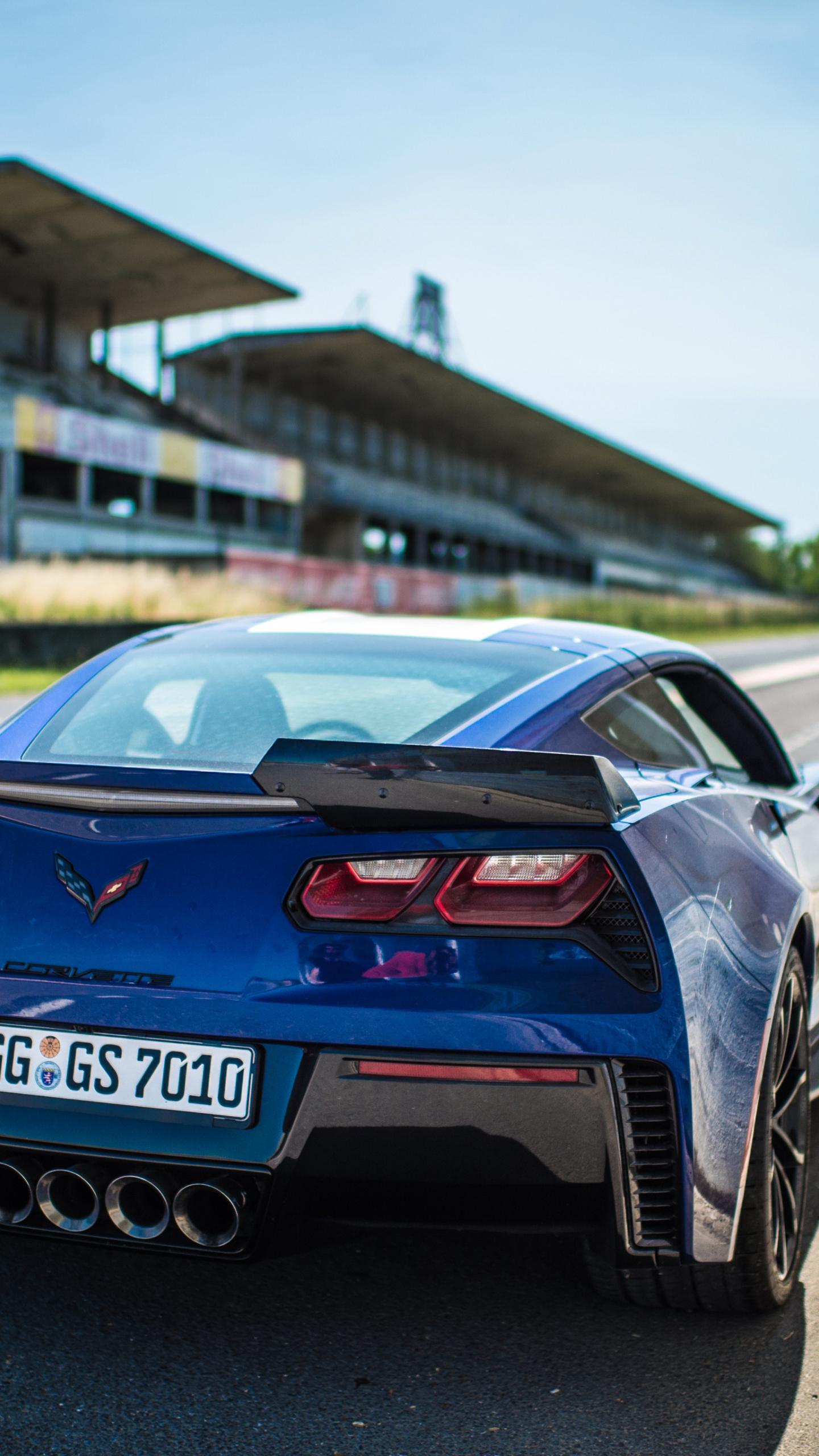 1440x2560 Download wallpaper 1440x2560 chevrolet corvette grand sport, blue, rear, qhd samsung galaxy s s edge, note, lg g 1440x2560 HD background, 5684