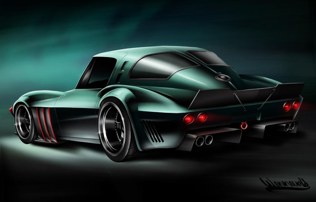1332x850 Wallpaper Auto, Figure, Machine, Art, Chevrolet Corvette, Grand Sport, Vehicles, Transport, Transport & Vehicles, Andreas Hoås Wennevold, by Andreas Hoås Wennevold, Wennevold, by Wennevold, Corvette Grandsport ProTouring Rendering, Chevrolet Corvette