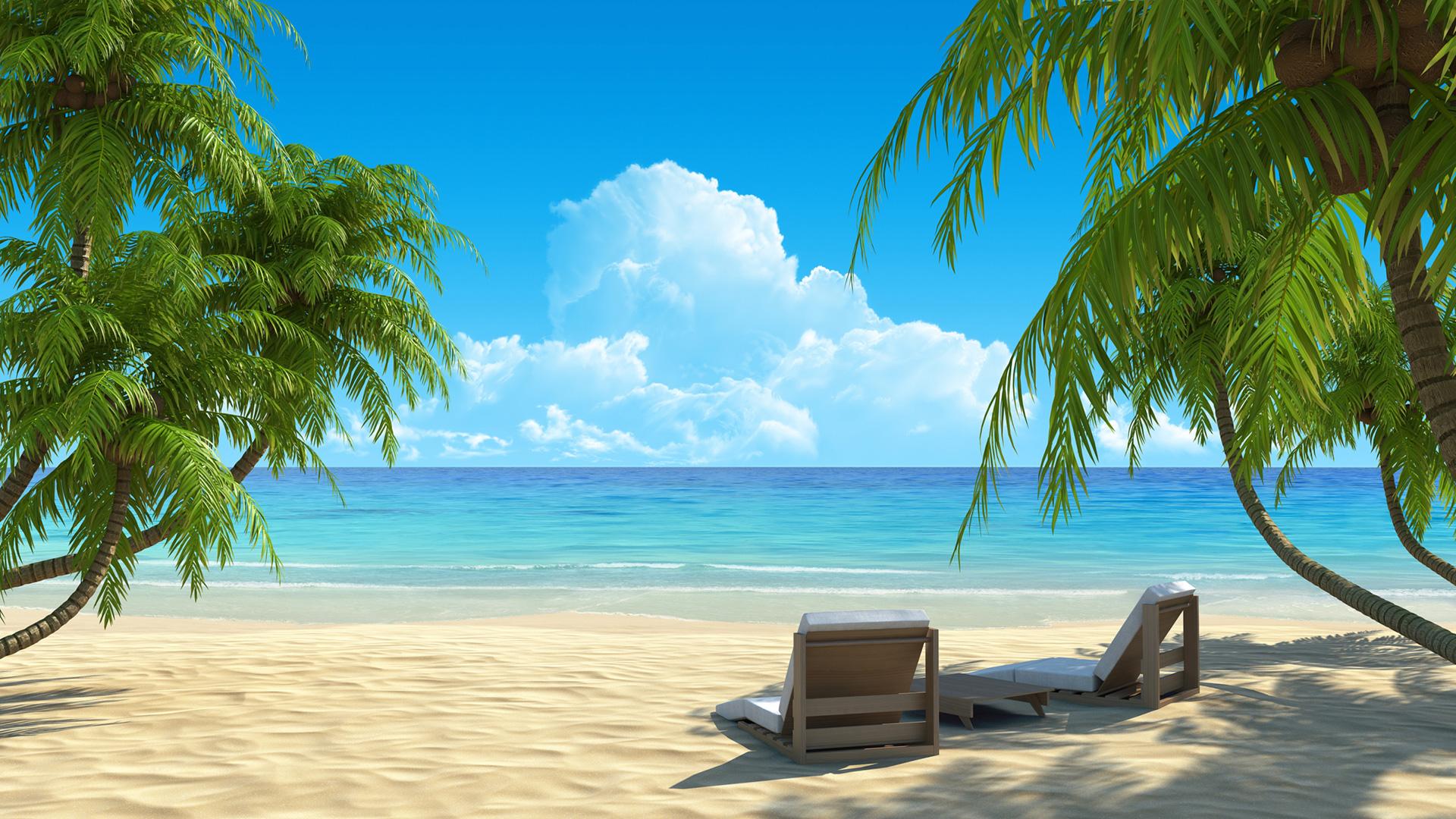 1920x1080 Beach Paradise Wallpaper