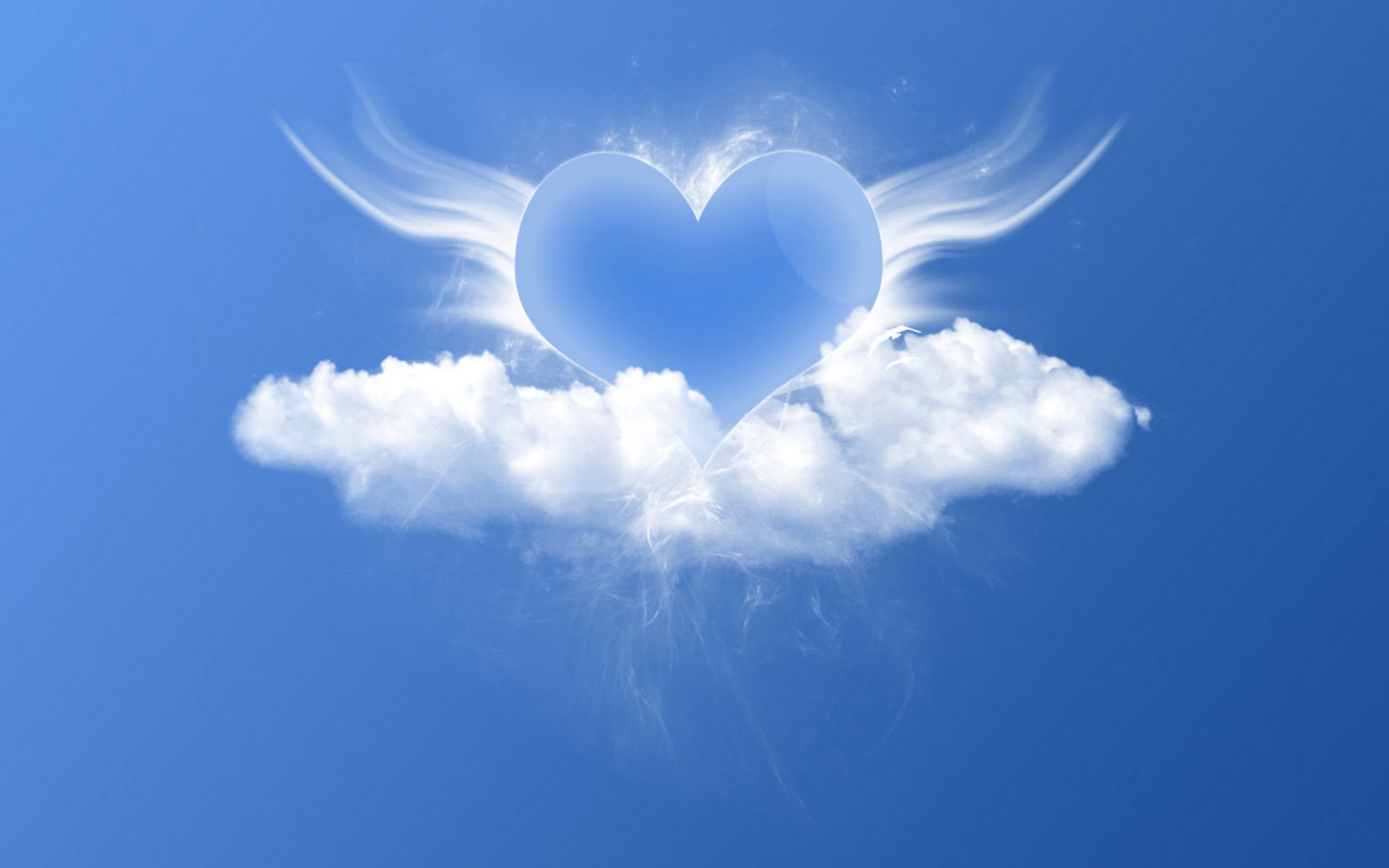1920x1200 Sky with Heart and Clouds
