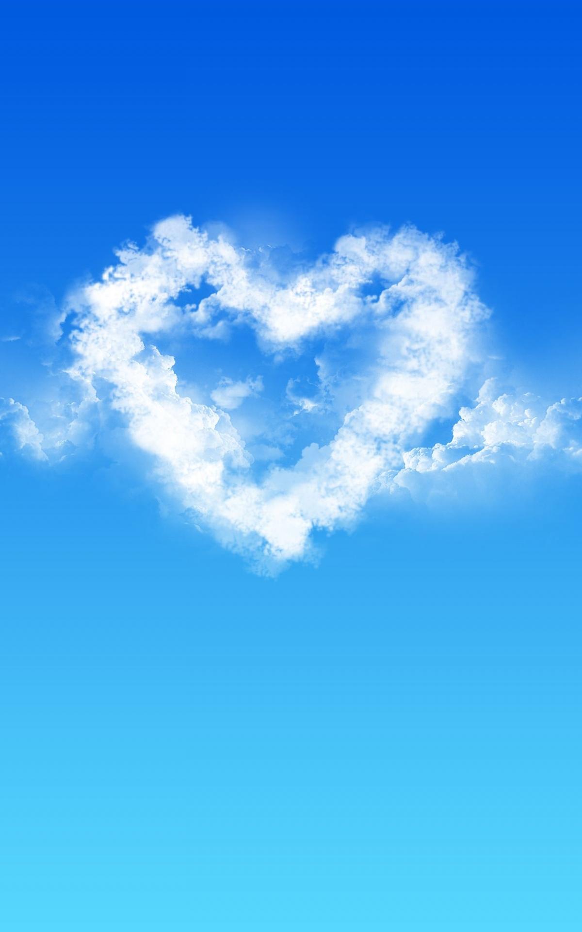 1200x1920 Sky blue heart Wallpaper Download