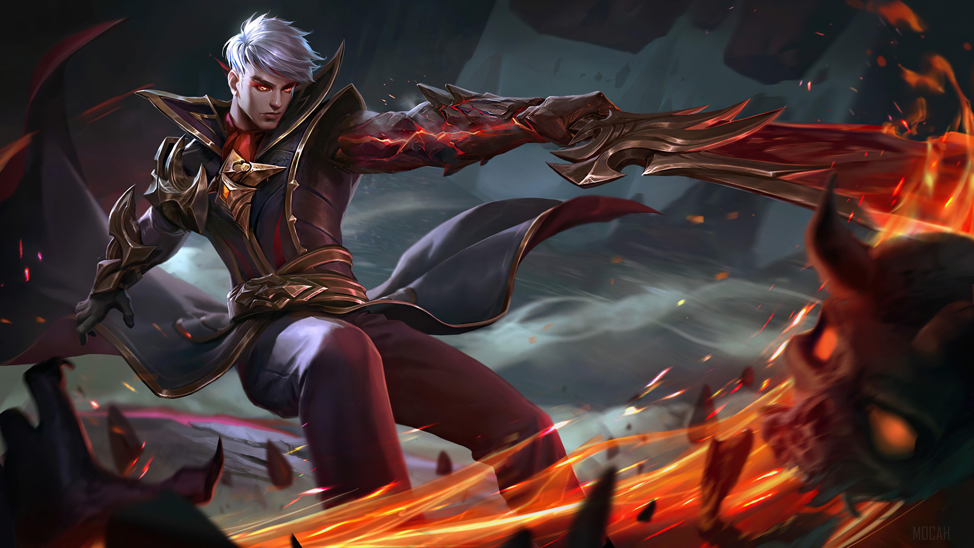 3840x2160 Alucard, Fiery Inferno, Skin, Mobile Legends Bang Bang, ML, MLBB, Video Game 4k Gallery HD Wallpaper
