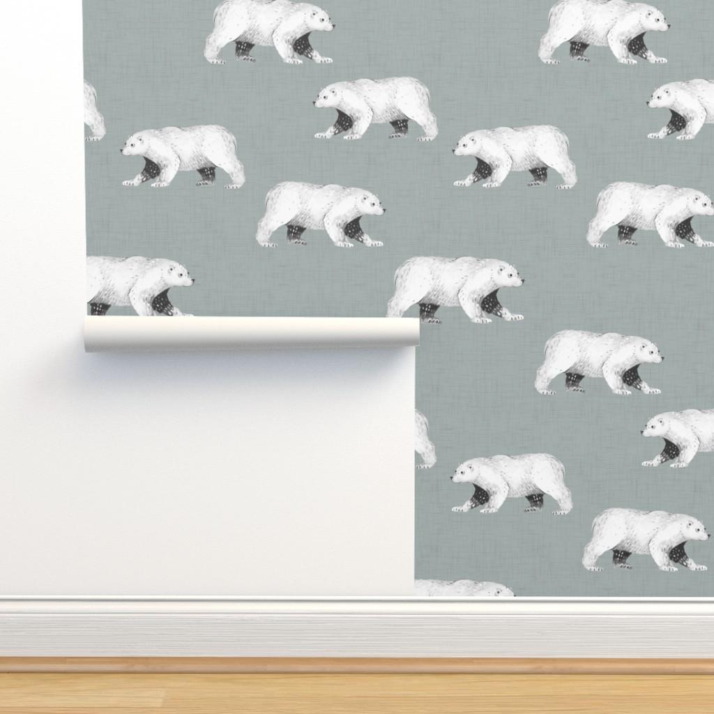 1024x1024 Arctic Pals / Coordinate Black and White Wallpaper