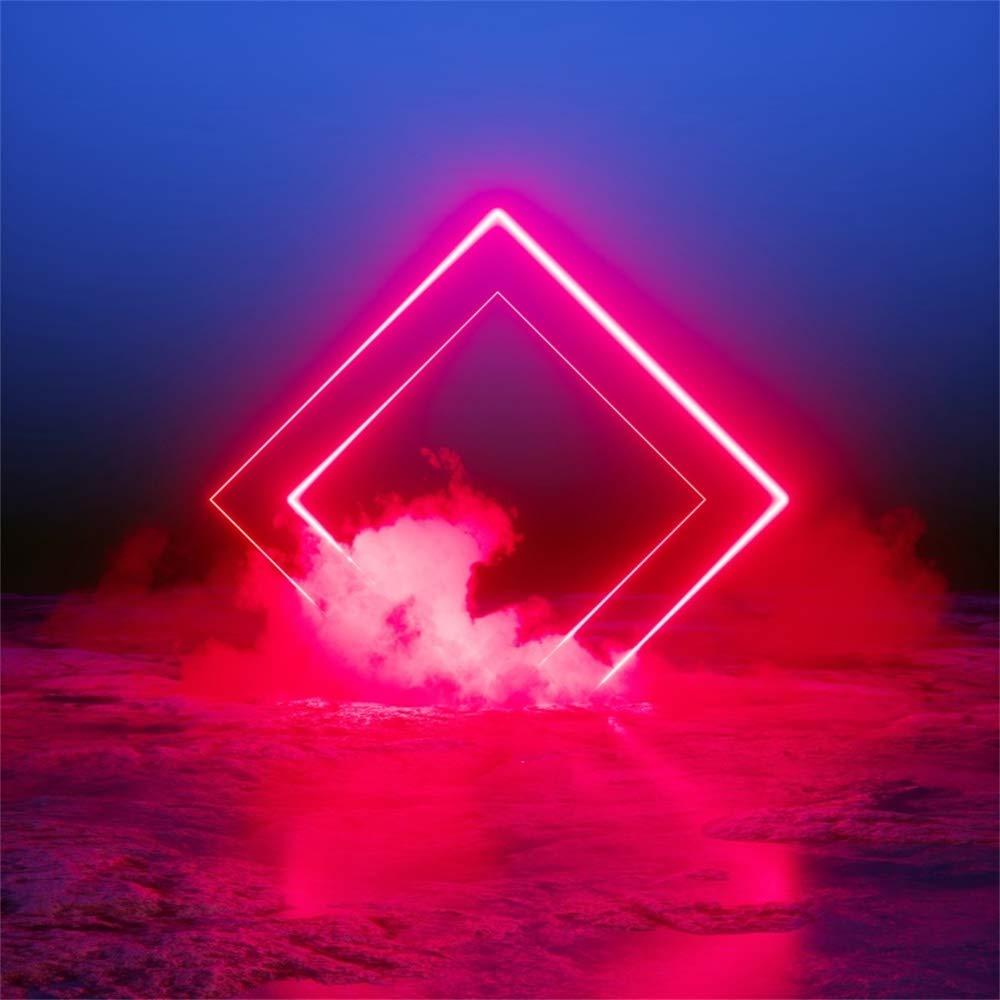 1000x1000 Amazon.com : Leowefowa 6.5x6.5ft Let's Glow Neon Party Backdrop Vinyl Red Square Neon On The Frozen Lake Surface Magical Smog Photography Background 80 90's Disco Party Banner Wallpaper Studio Portrait Photo Shoot