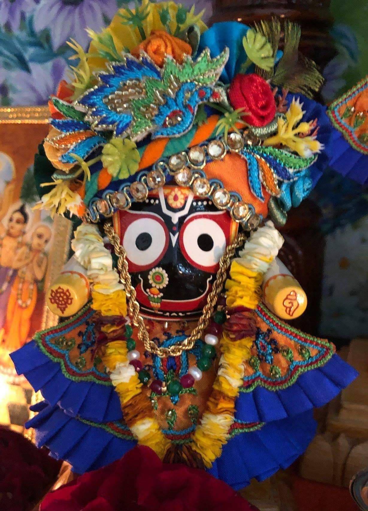 1229x1707 Download Jagannath With Floral Headdress Wallpaper
