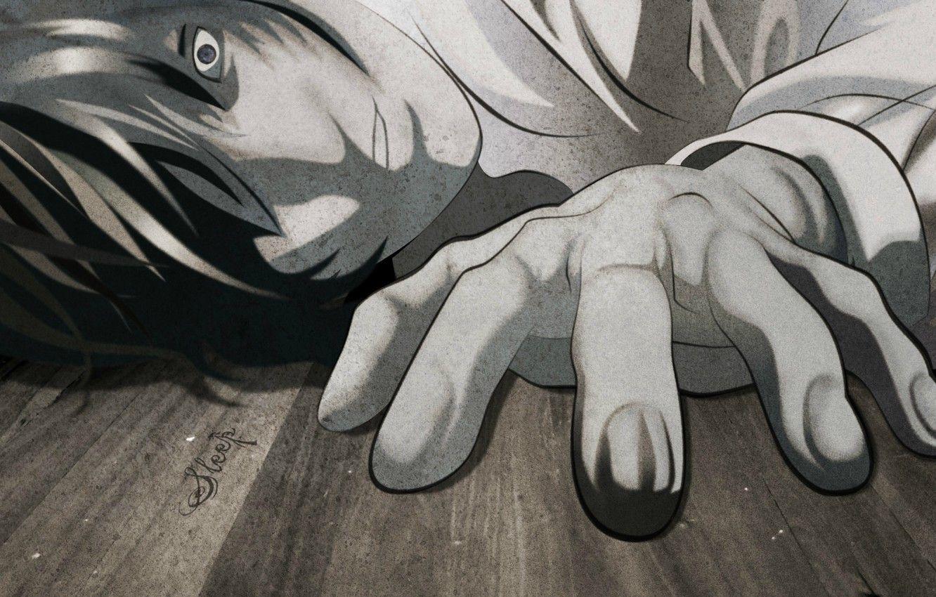 1332x850 Wallpaper hand, death note, Death note, madness, Kira, Yagami Light
