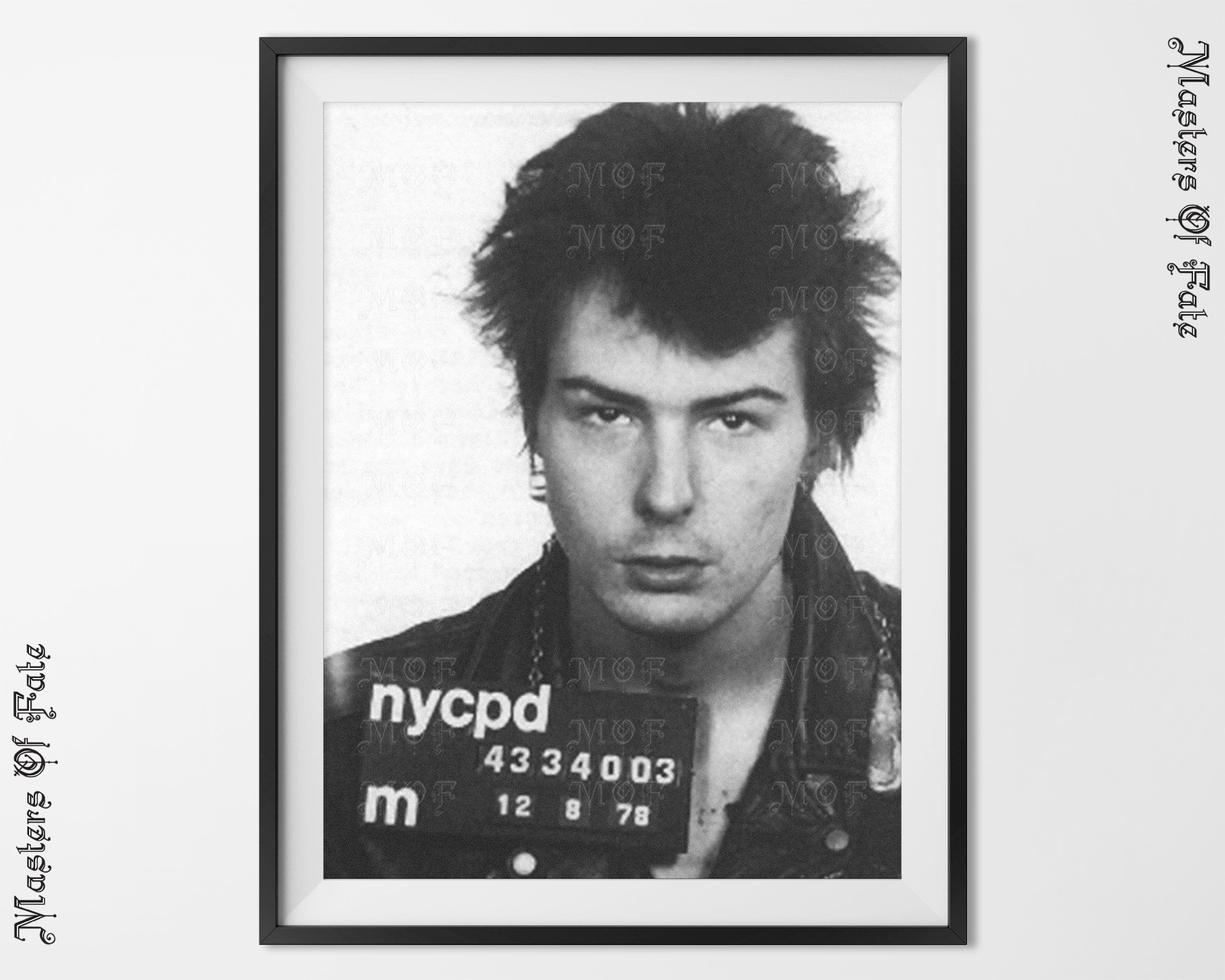 3000x2400 Sid Vicious Mugshot Poster Celebrity Sex Pistols REMASTERED