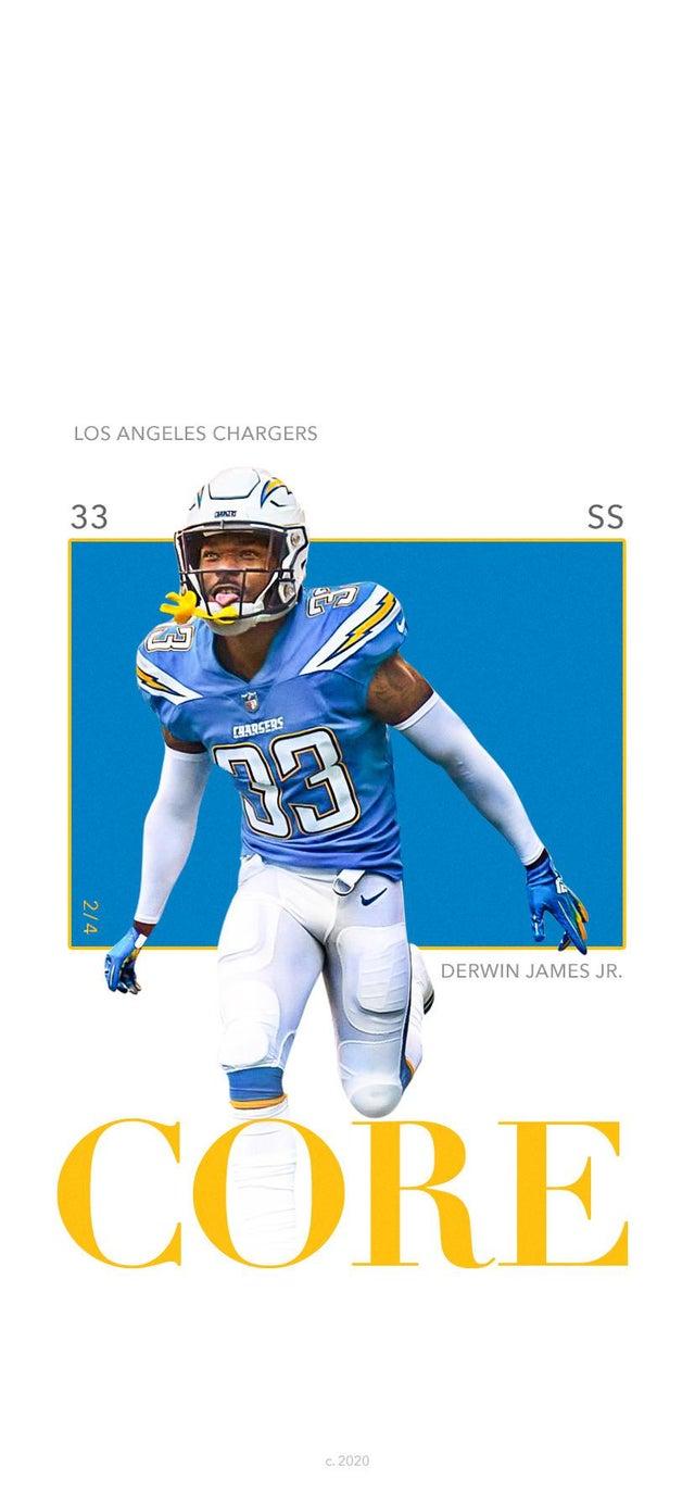 640x1385 Derwin James, “core” player. Football cards inspired wallpaper
