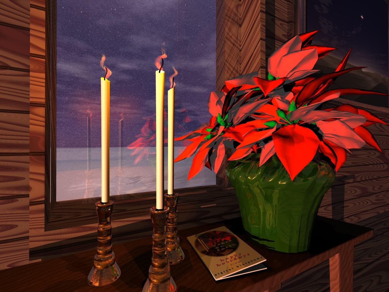 1600x1200 free download wallpaper: Christmas Poinsettia Wallpaper
