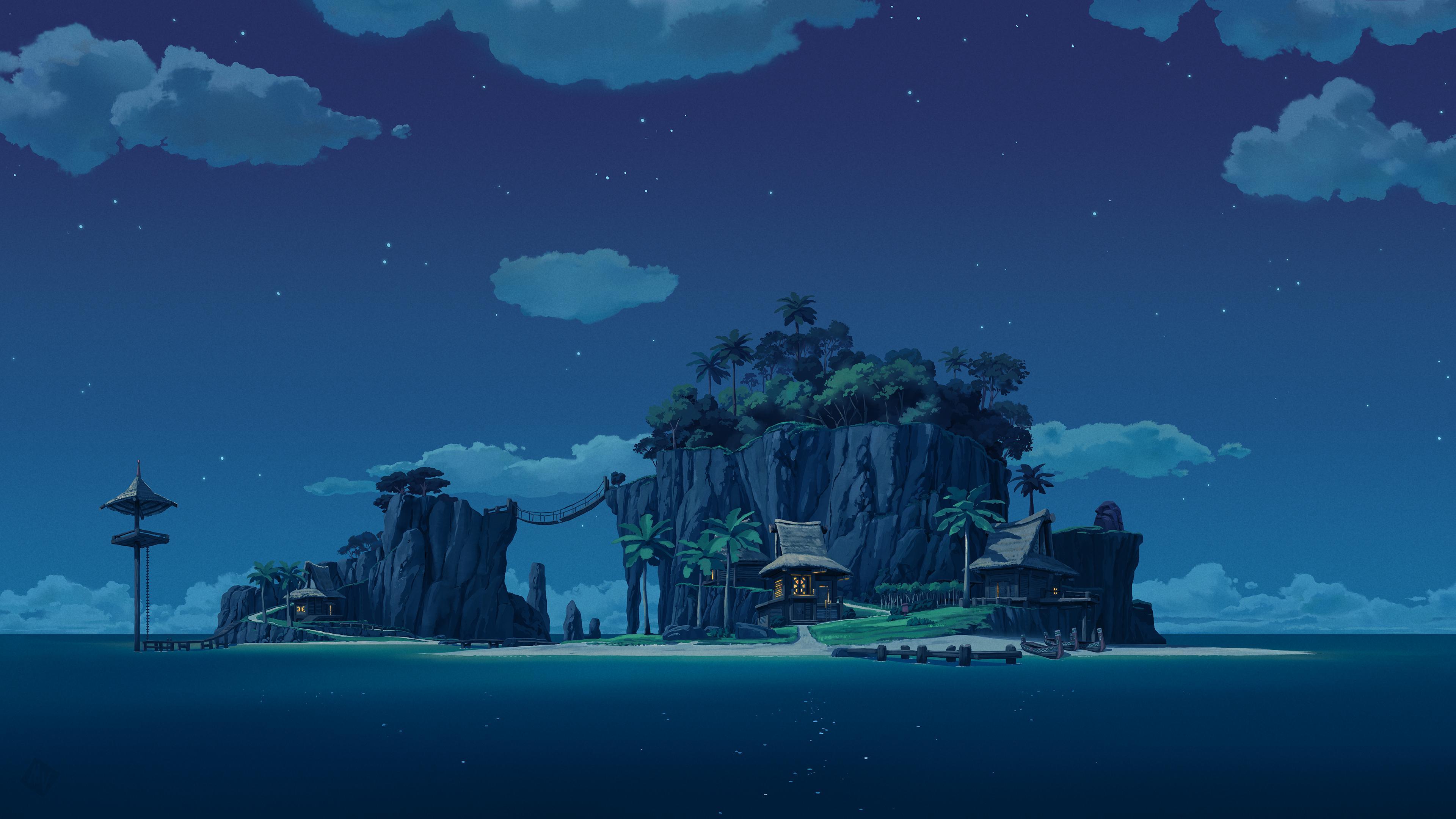 3840x2160 Outset Island throughout the day [3840x2160]