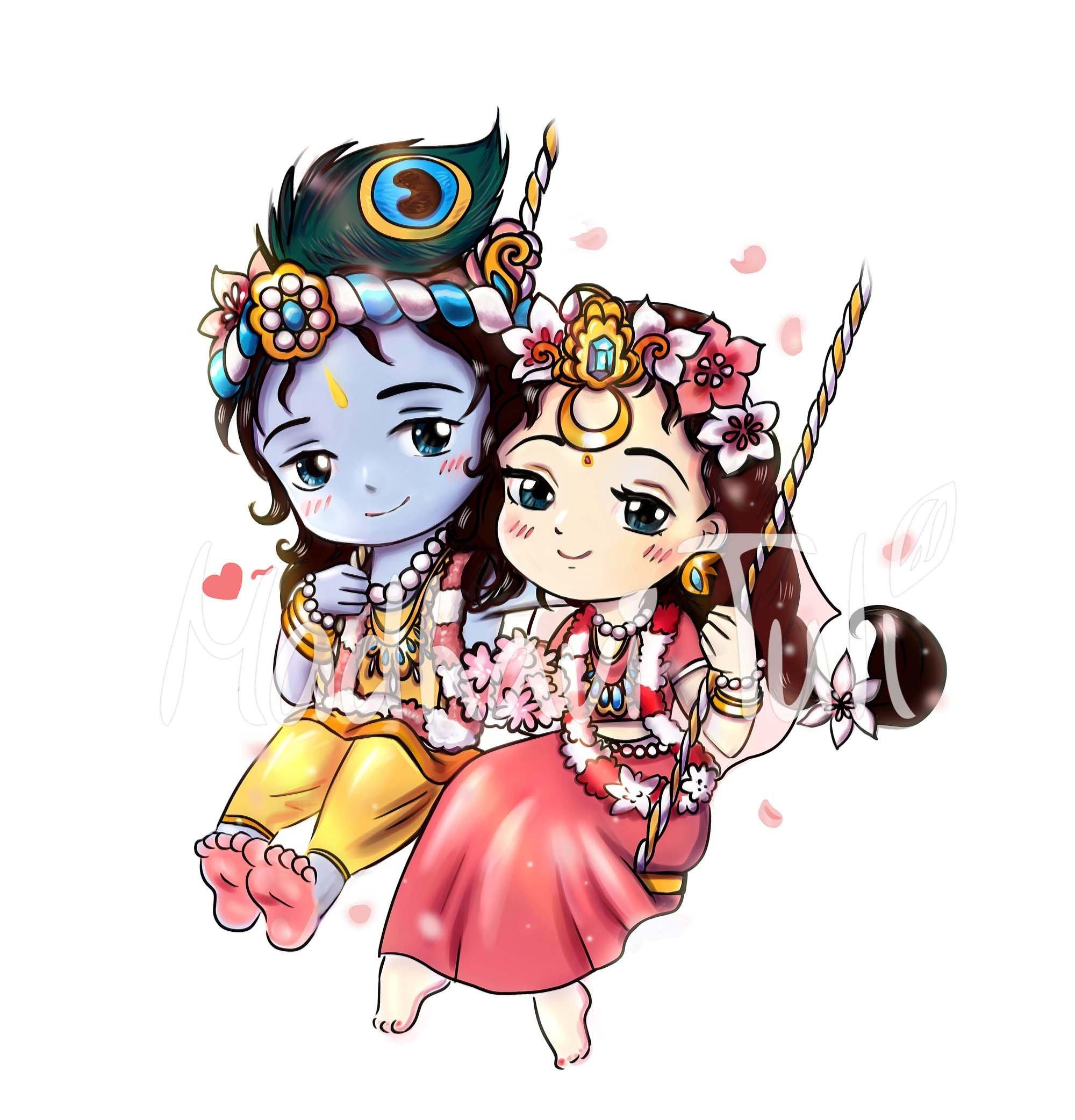 2000x2083 Cute radhe krishna Wallpaper Download