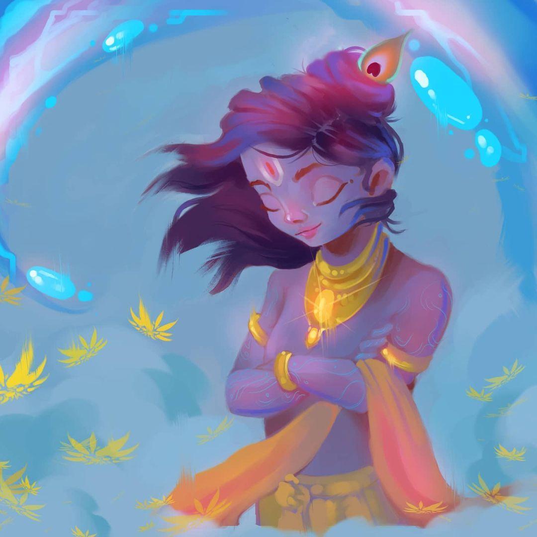 1080x1080 Krishna. Lord krishna image, Krishna drawing, Cartoons krishna