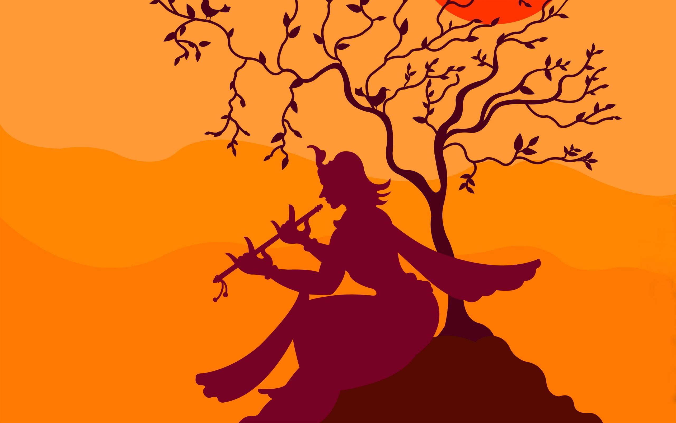 2560x1600 Krishna Flute Wallpaper