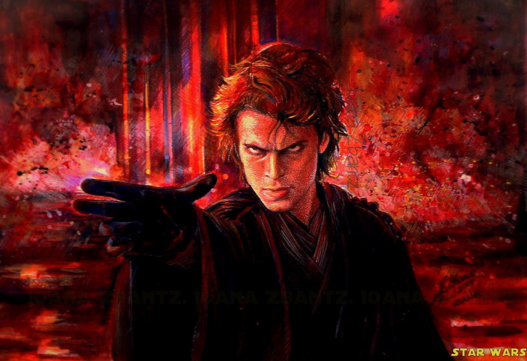 1718x1177 Dark Anakin on Mustafar Wars: Revenge of the Sith Fan Art