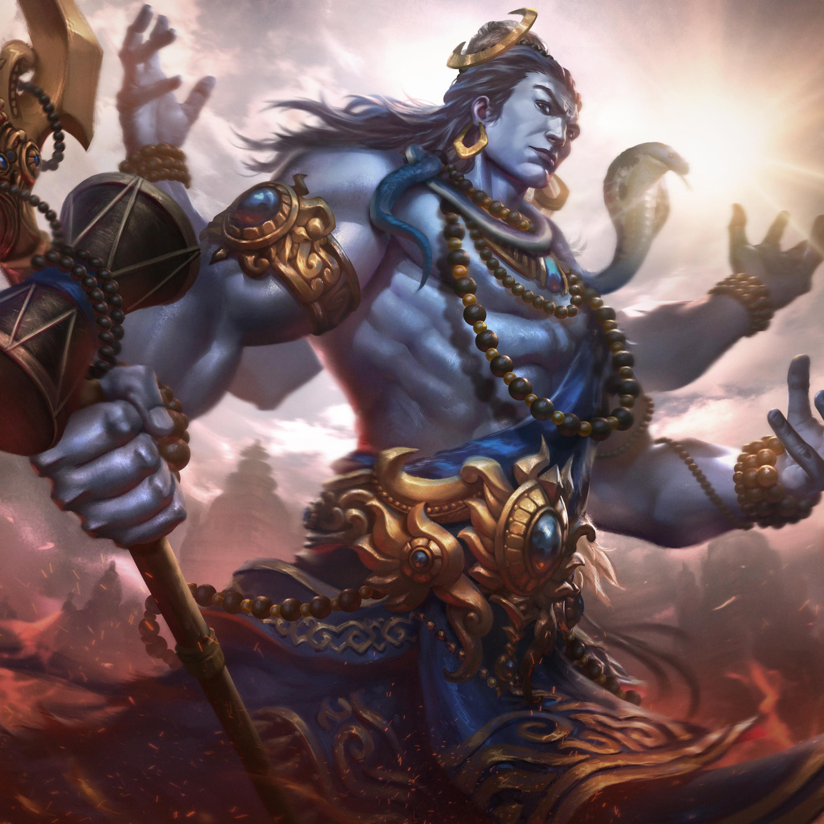 2732x2732 Lord Shiva Wallpaper 4K, The Destroyer, Smite, Games
