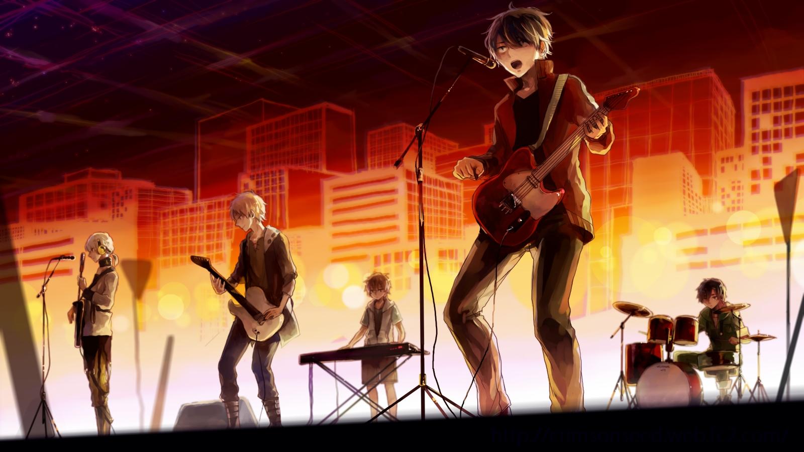 1600x900 kisaragi shintarou, kano shuuya, seto kousuke, konoha, and amamiya hibiya (kagerou project) drawn