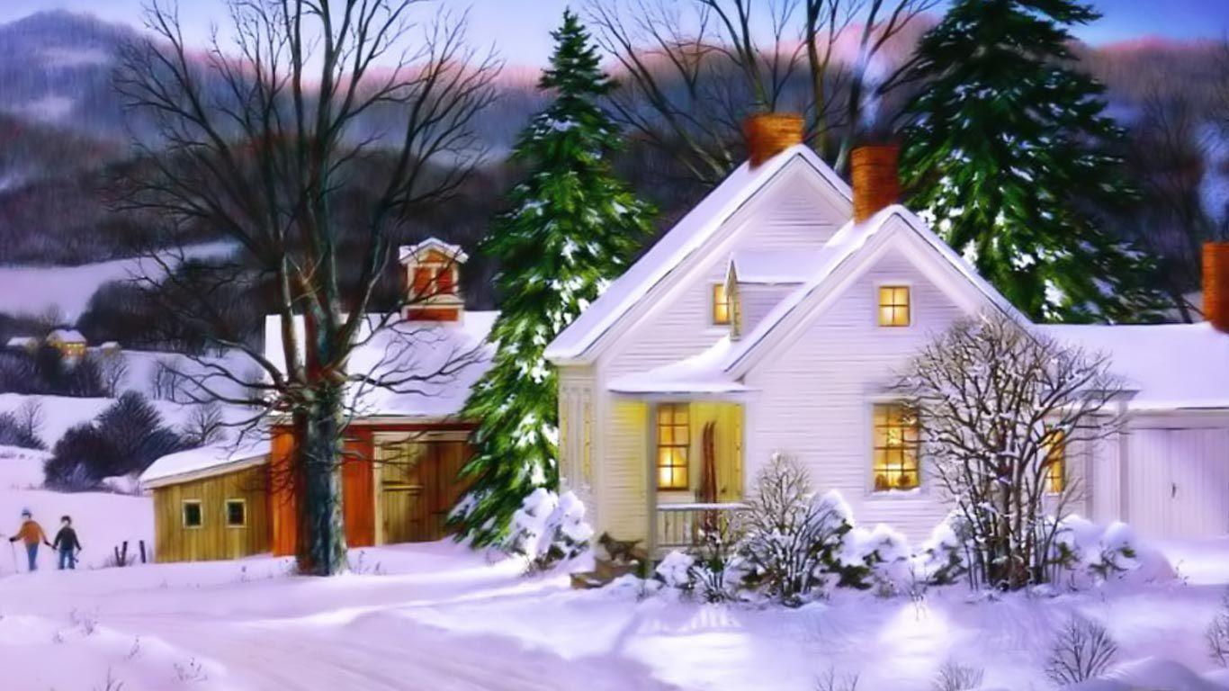 1366x768 Christmas 2015 house. New Year Wallpaper. NEW YEAR!